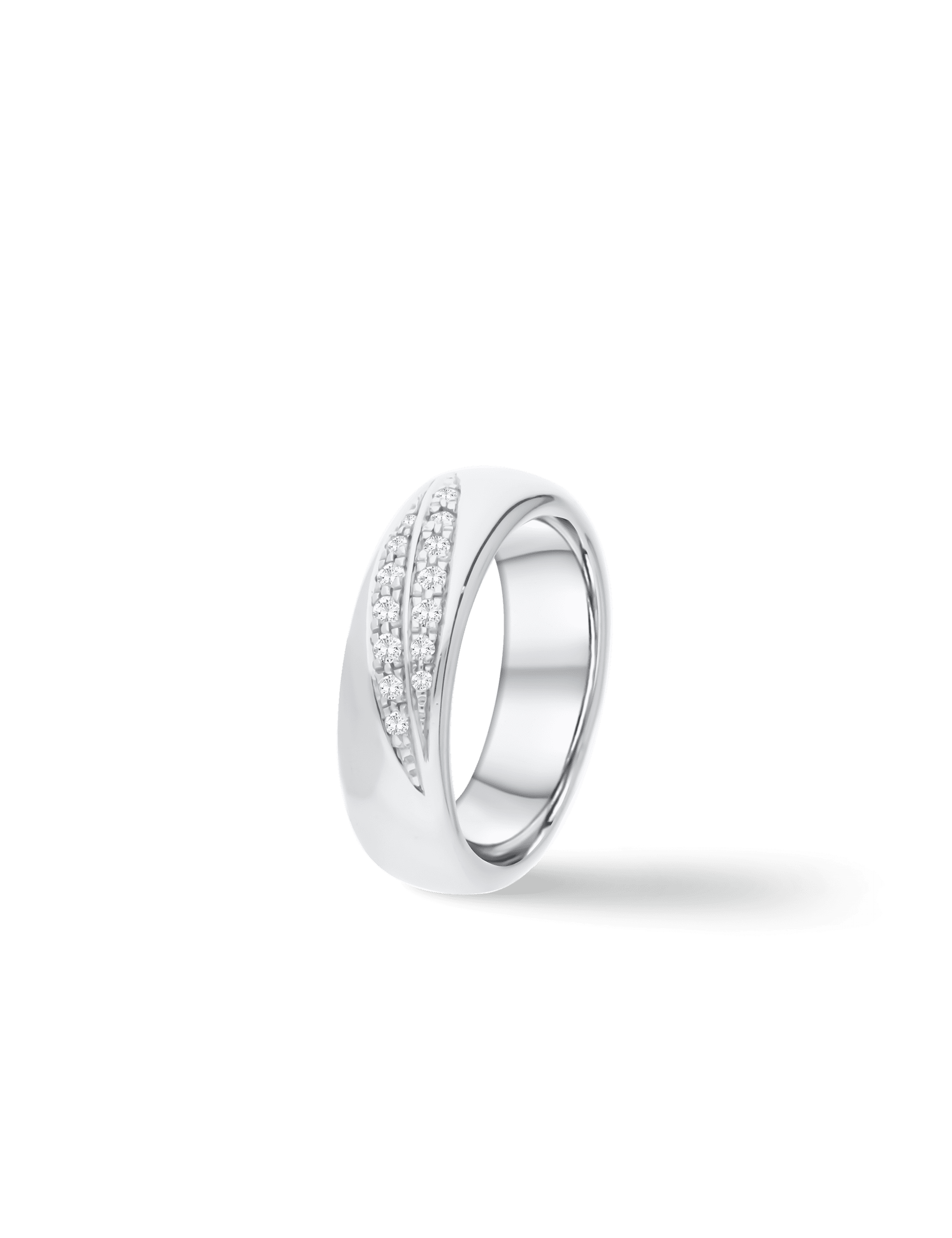 Premium Ring, 585/- Weißgold mit Diamanten 0,16 Karat