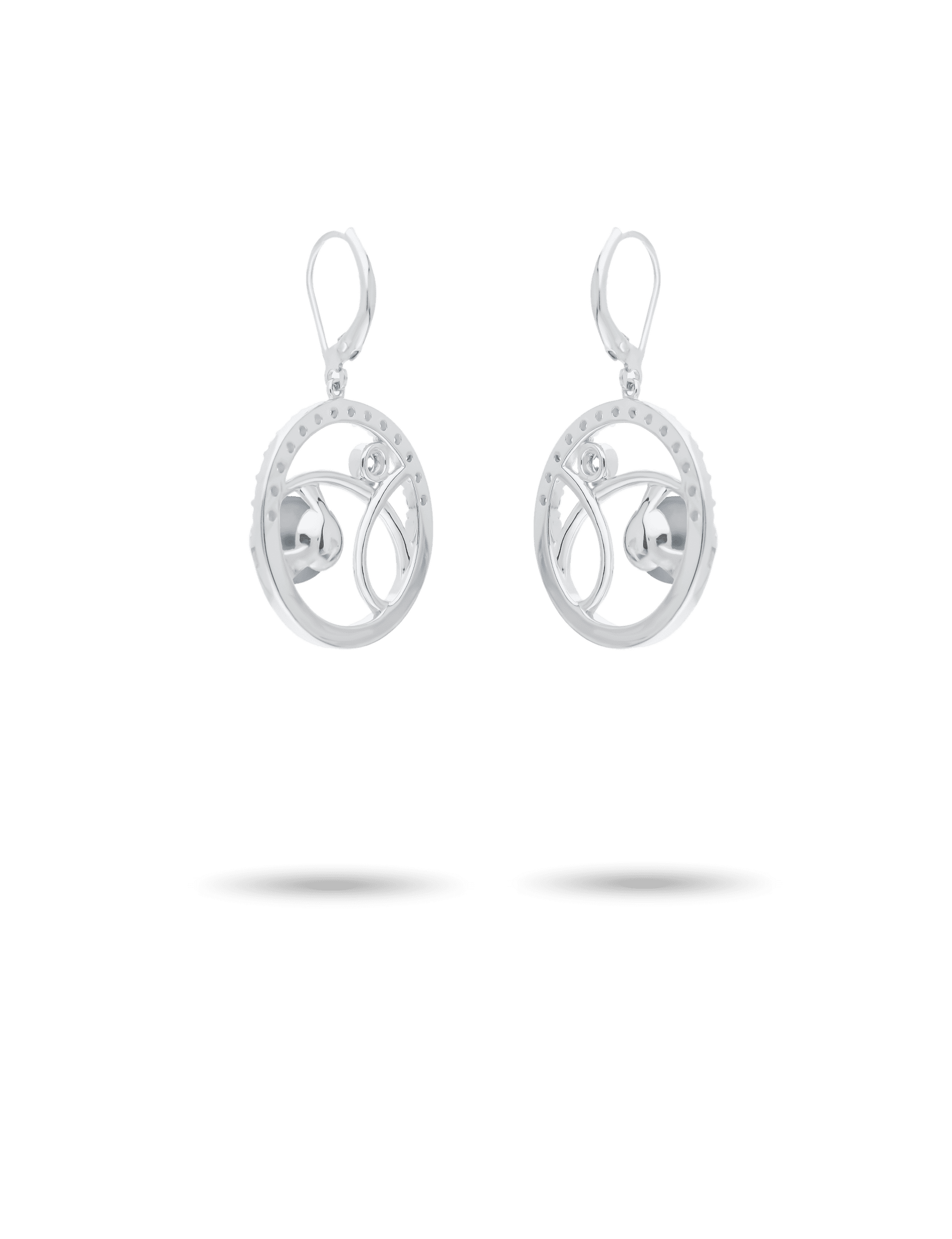 Ohrhänger, Silber rhodiniert mit Perle