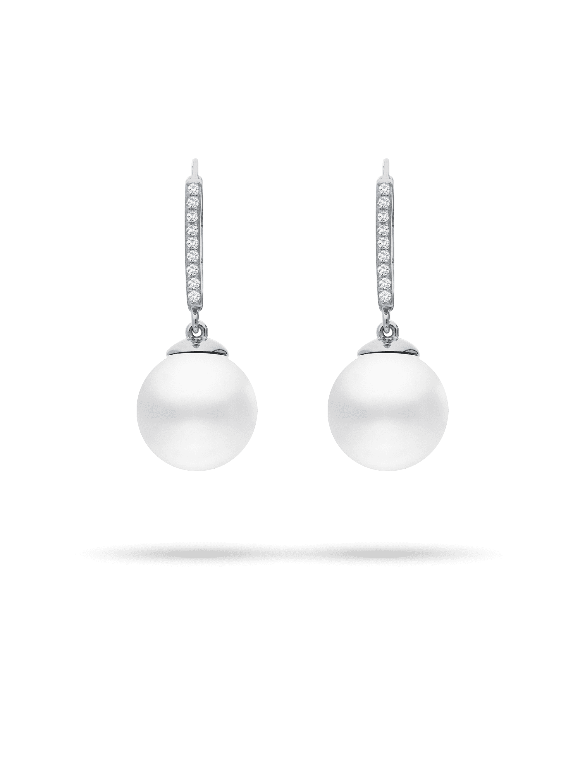 Essentials Ohrbrisur mit Zirkonia, Silber rhodiniert 12 mm weiß