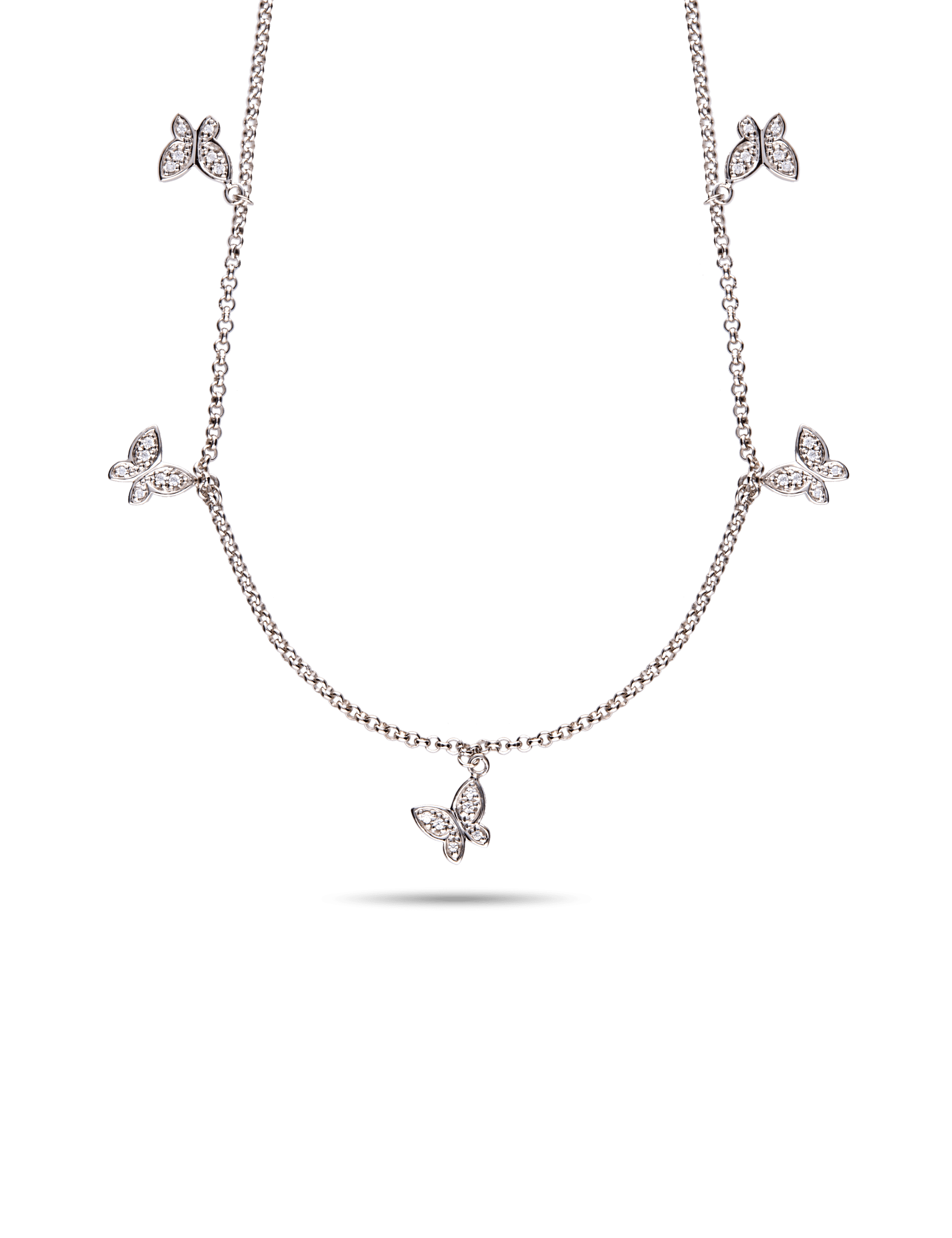 Collier Schmetterling, 925/- Silber rhodiniert mit Zirkonia