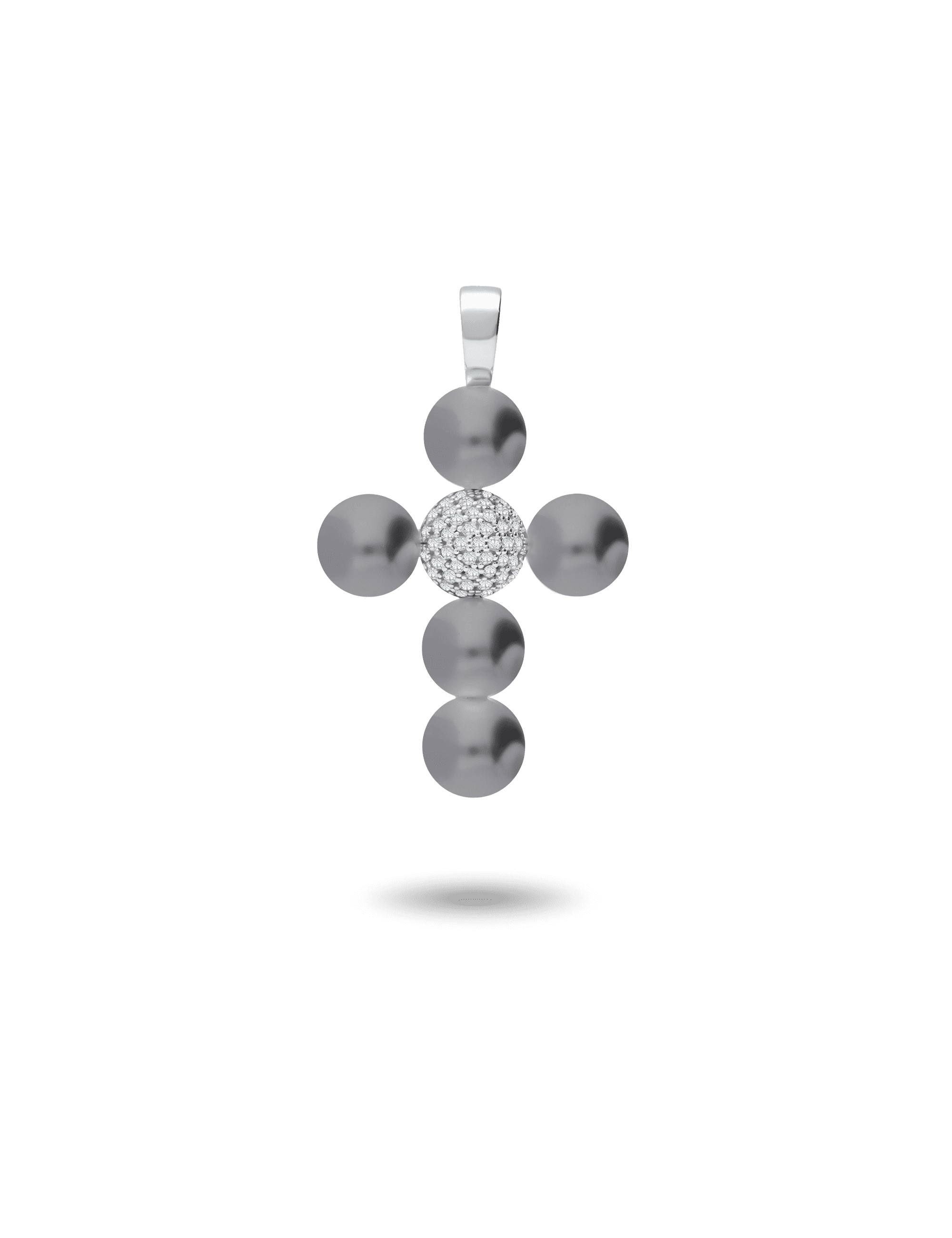 Anhänger Kreuz, 925/- Silber mit Perlen