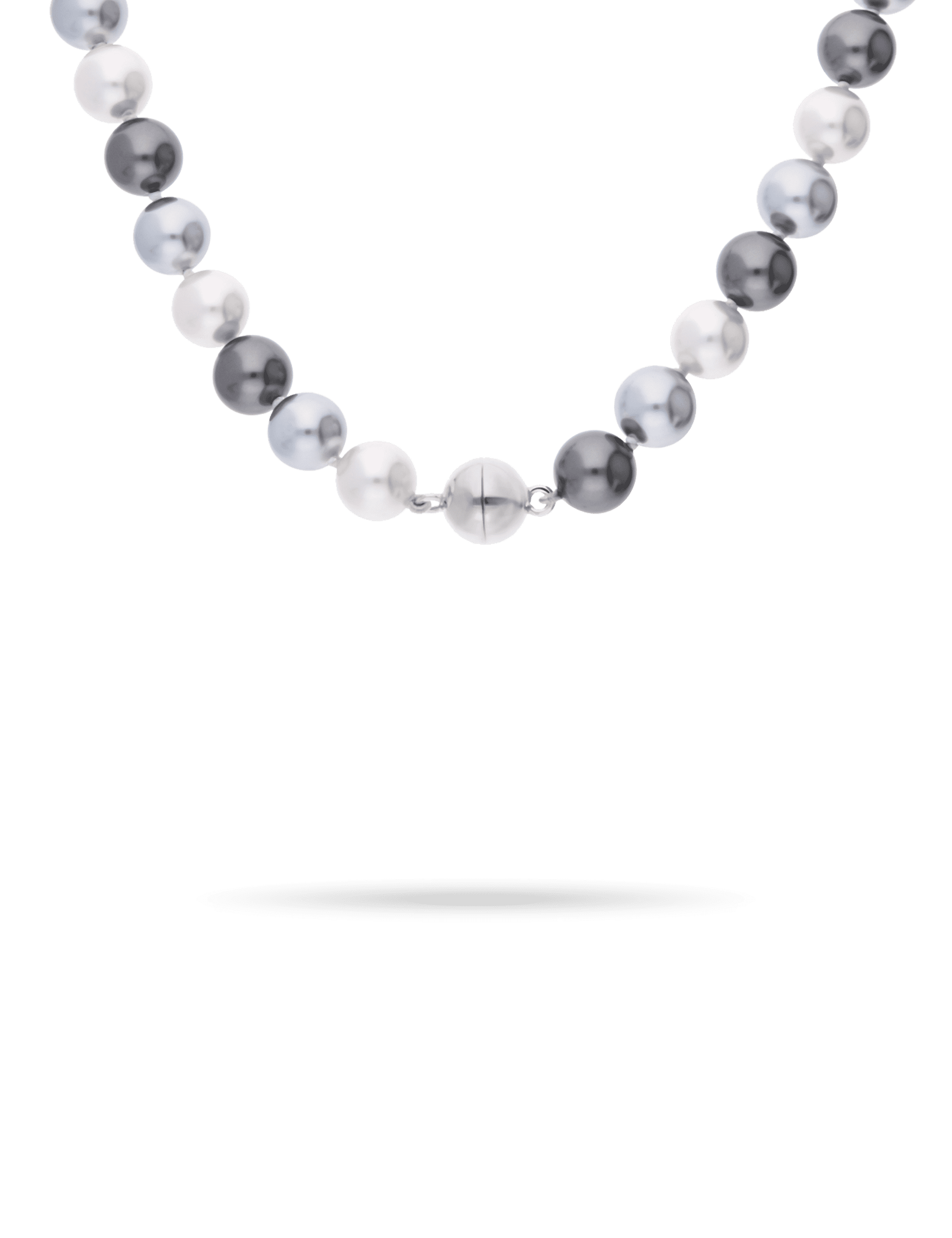 Perlenkette 11mm, Magnetverschluß 925/- Silber rhodiniert