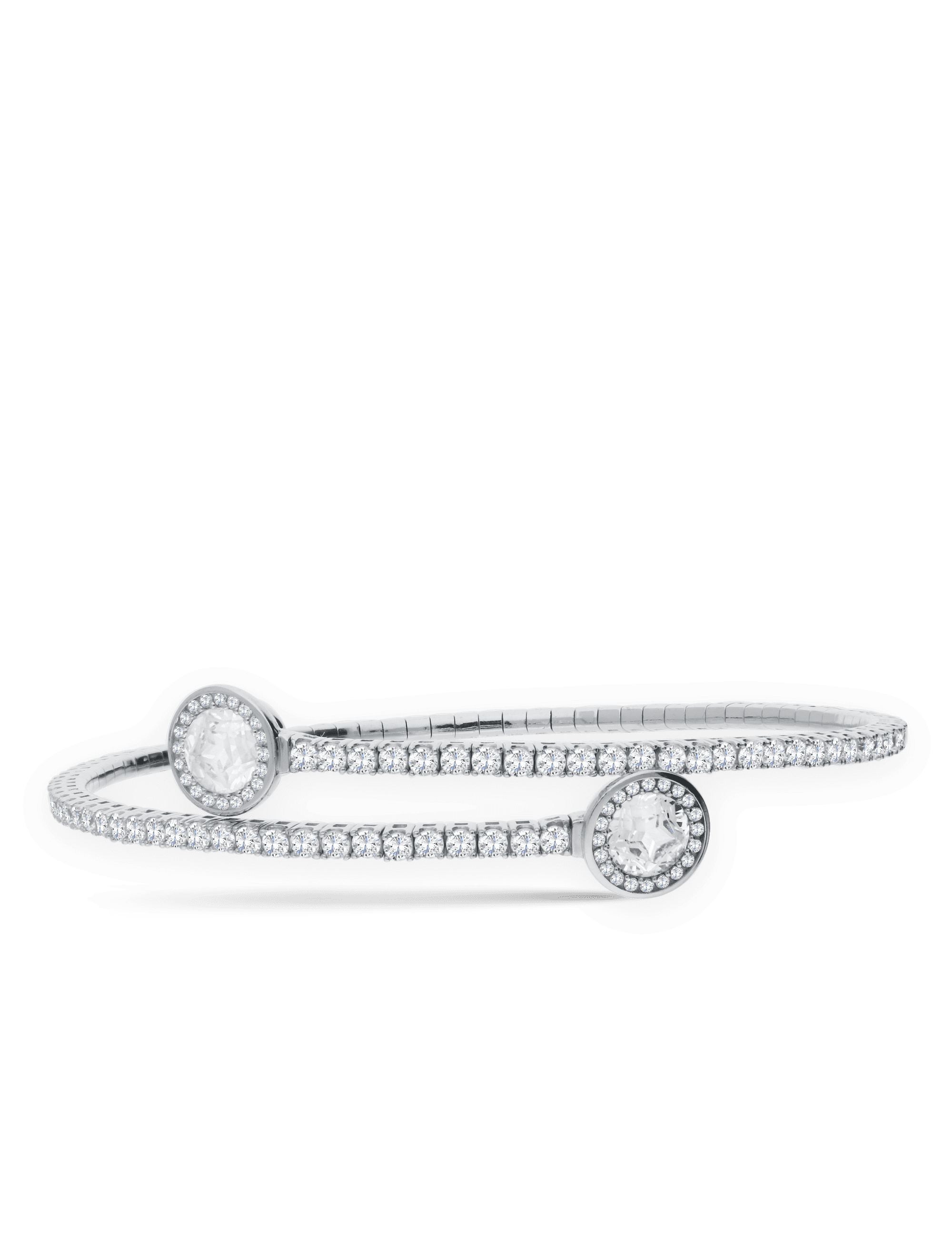 Armspange 925/- Silber rhodiniert mit Star cut Zirkonia