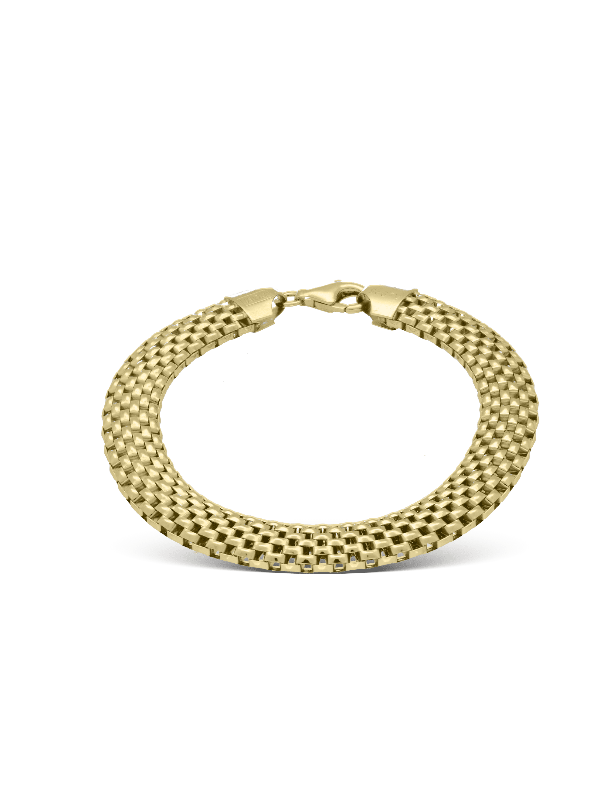 | cm Modern Armband | Silber 21 925/- goldplattiert mit Geflecht, Karabiner