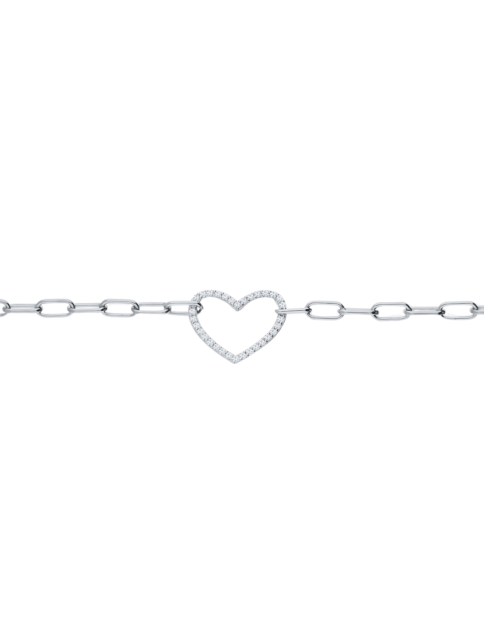 Armband 925/- Silber rhodiniert mit Zirkonia-Herz