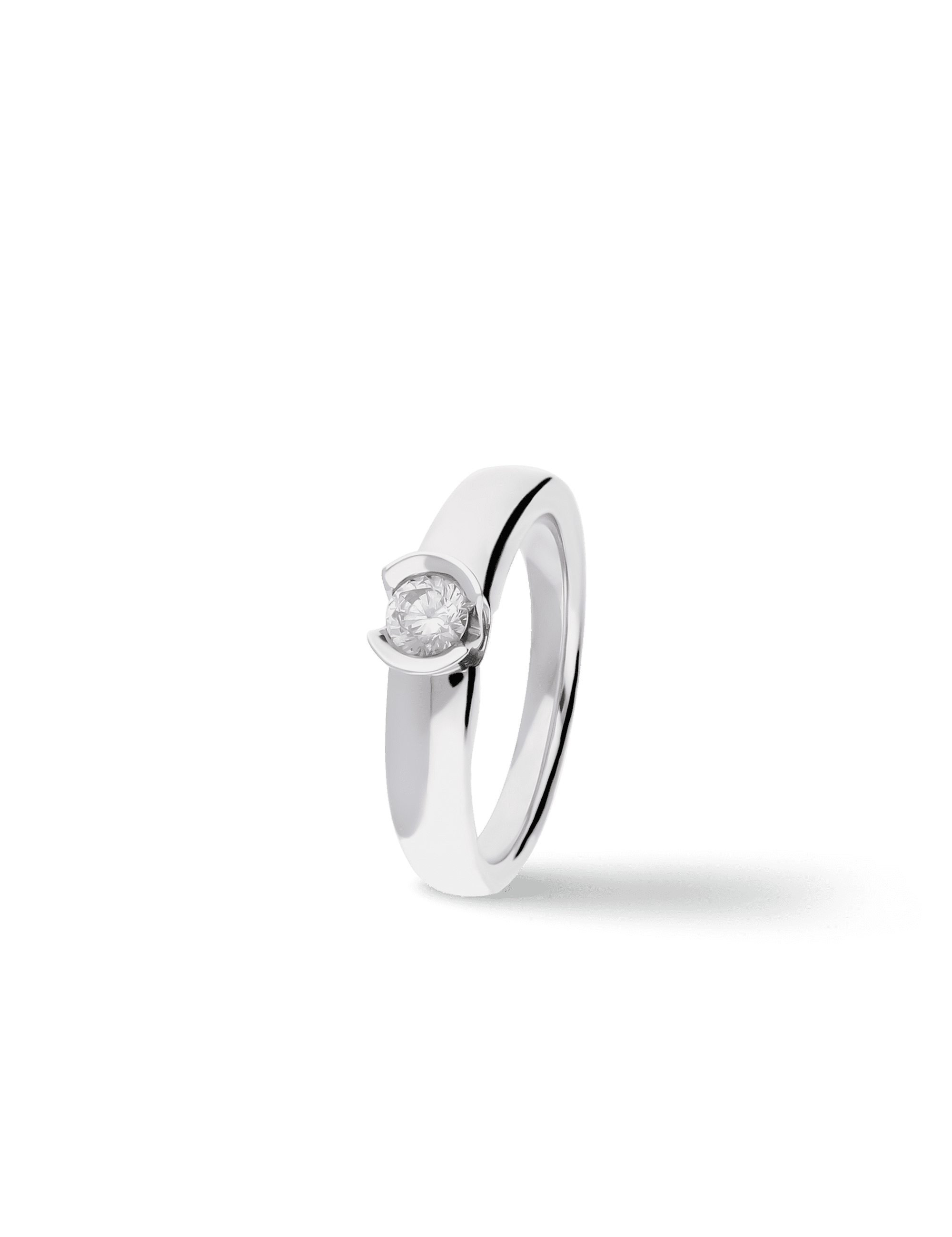Premium Ring, Weißgold mit Diamant 0,25 Karat