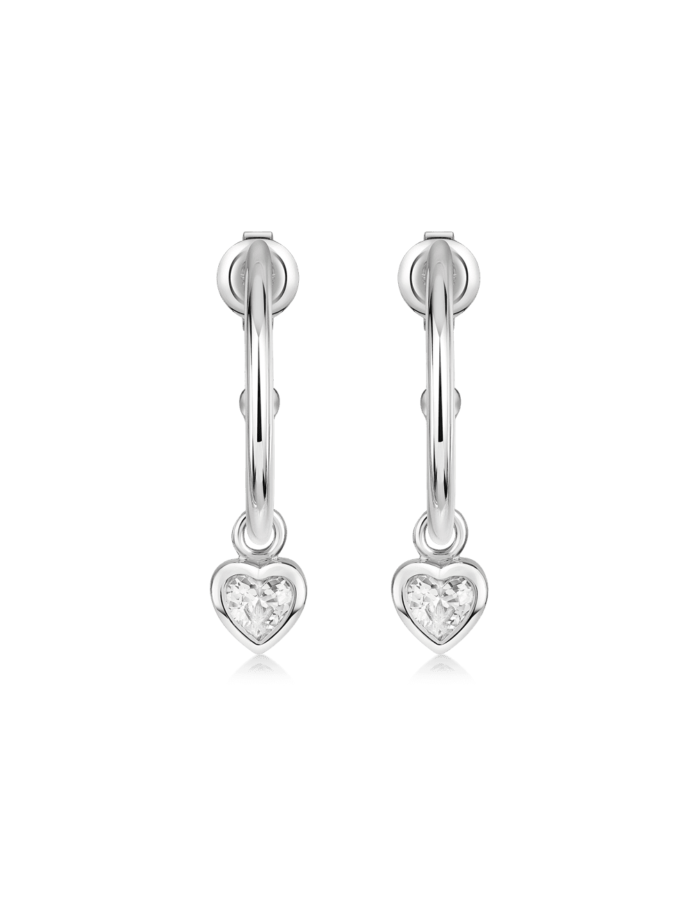 Creolen mit Herzeinhänger 925/- Silber rhodiniert