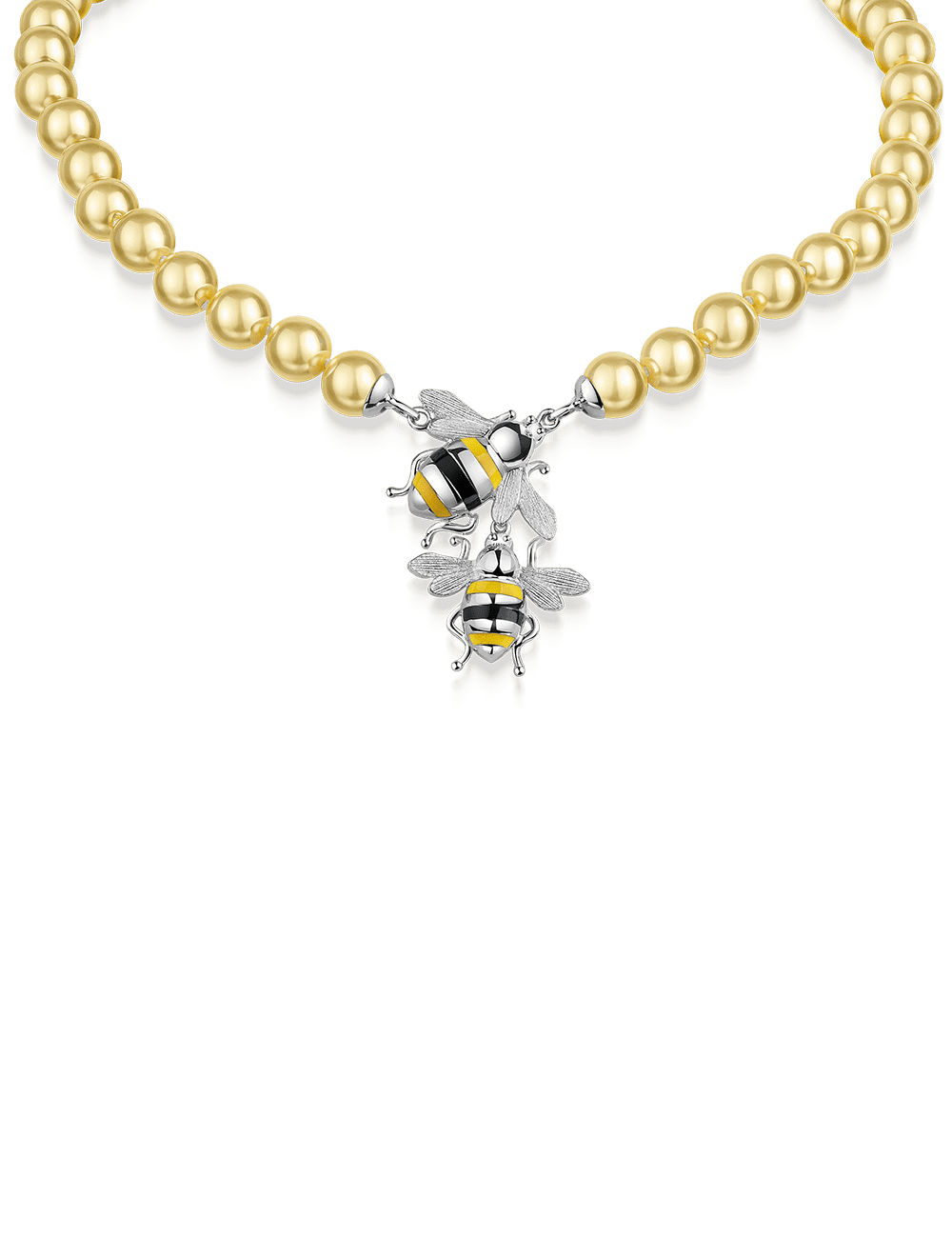 Perlencollier "Biene" mit Magnetverschluß 45cm