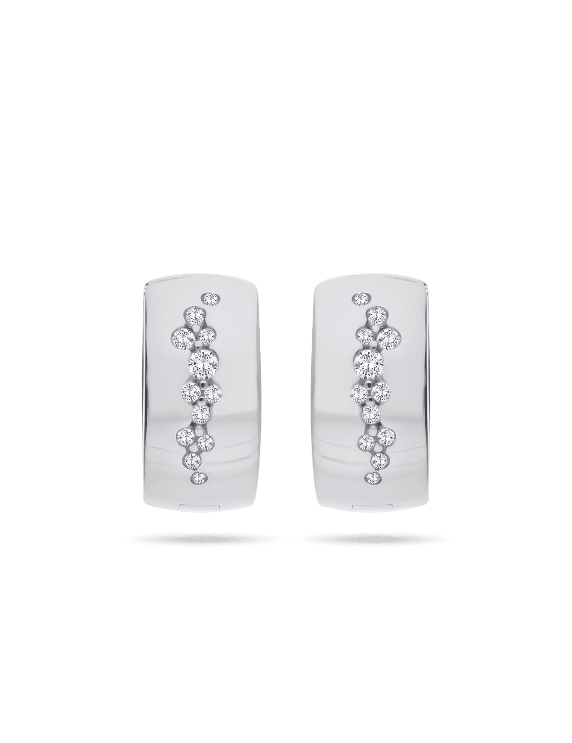 Creolen 925/- Silber rhodiniert mit Zirkonia