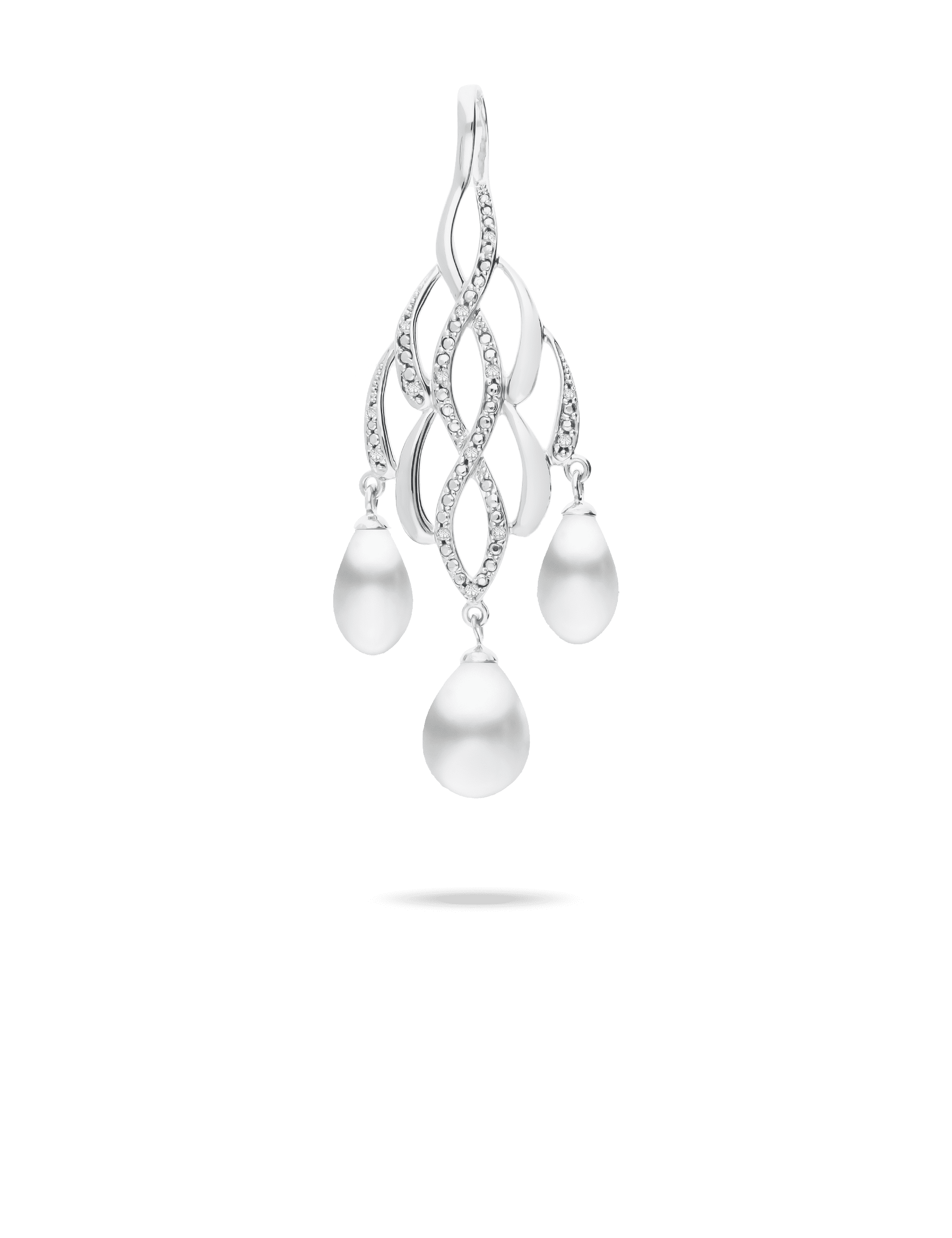 Modern Anhänger, 925/- Silber rhodiniert mit Perlen