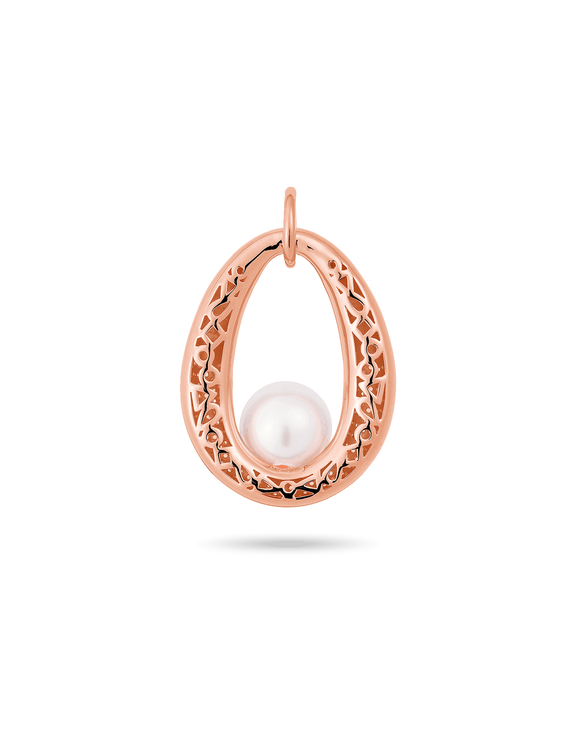 Anhänger, 925/- Silber roségoldplattiert mit Perle