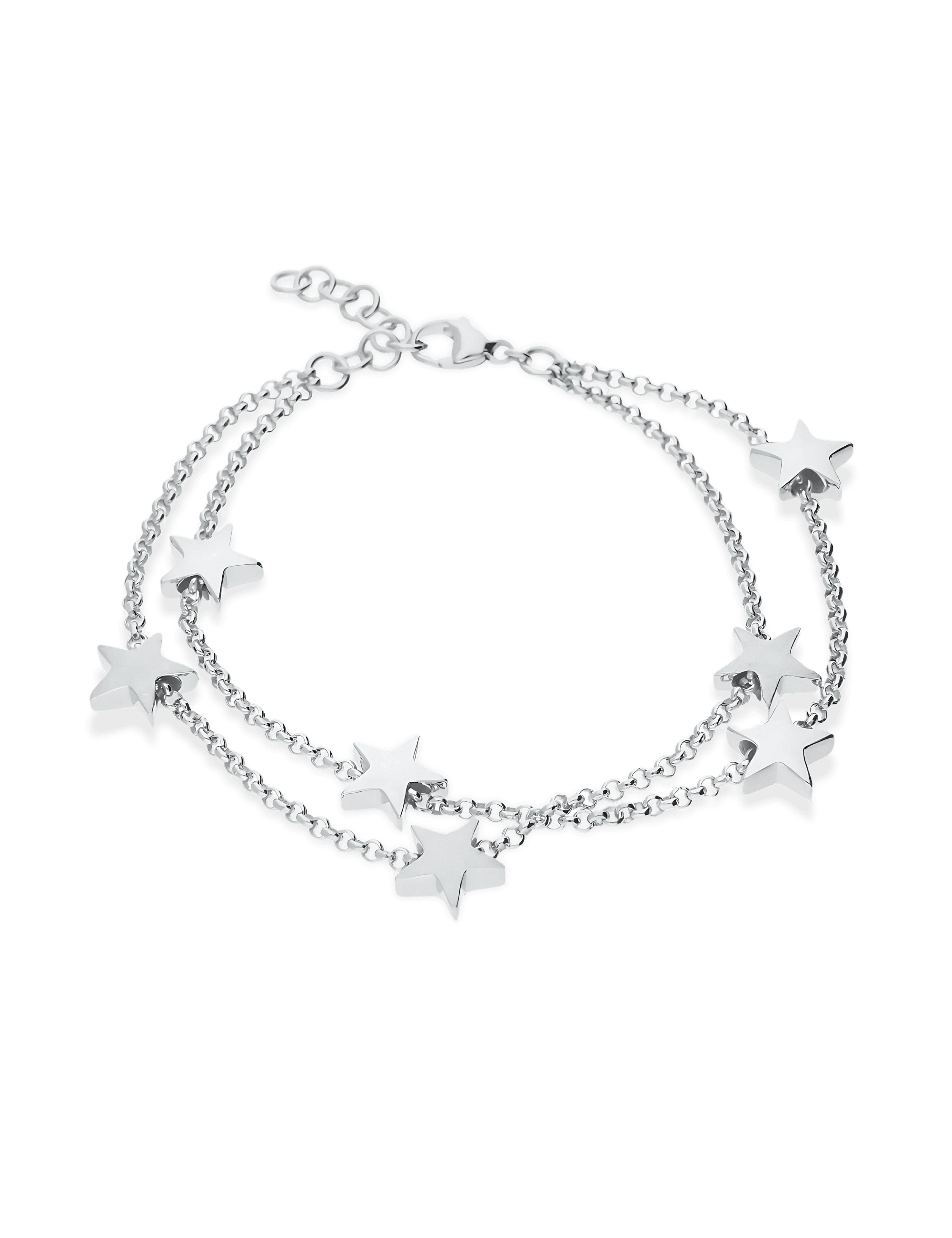 Armband 925/- Silber rhodiniert mit Sternen