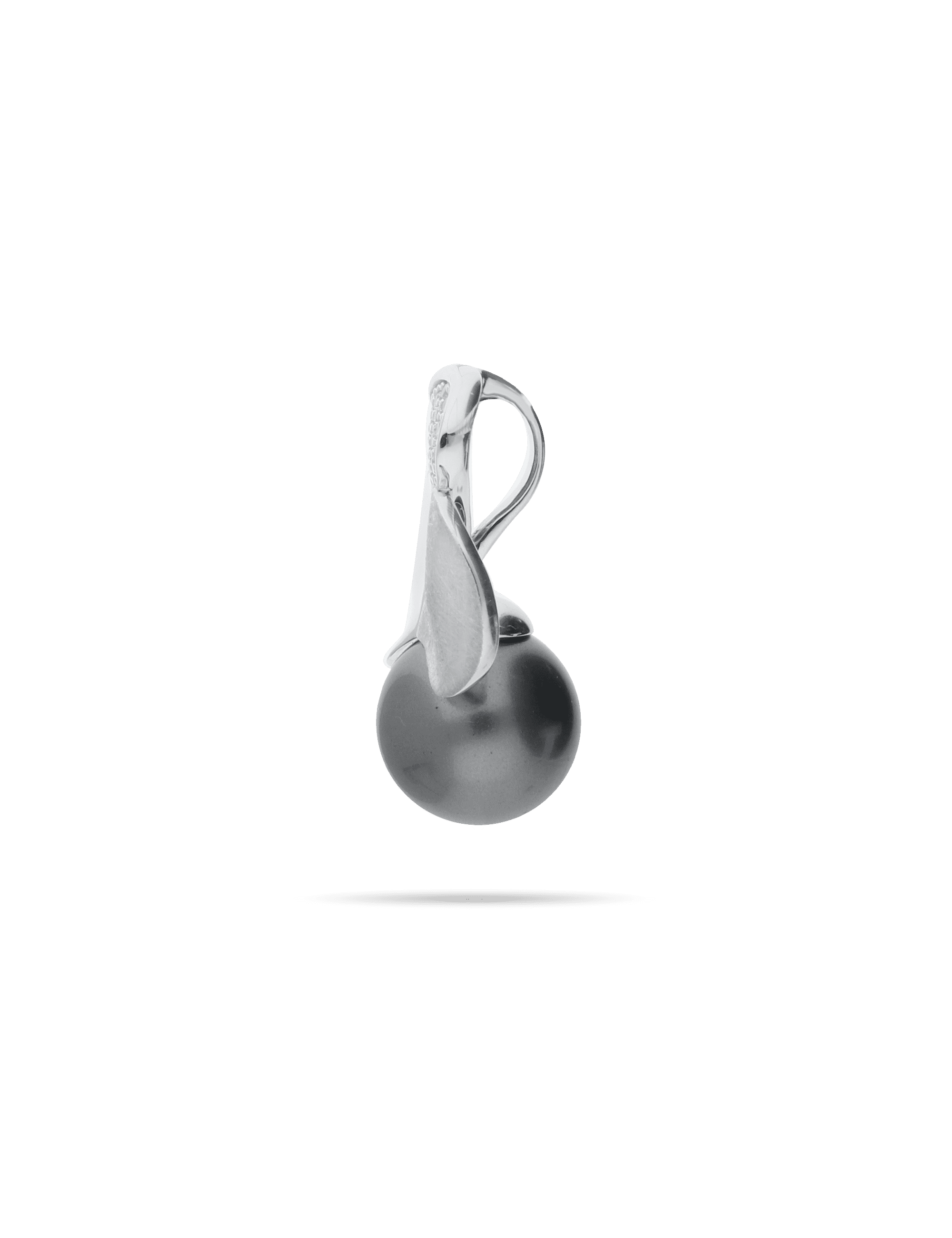 Anhänger Kleeblat, 925/- Silber rhodiniert mit Perle 10mm