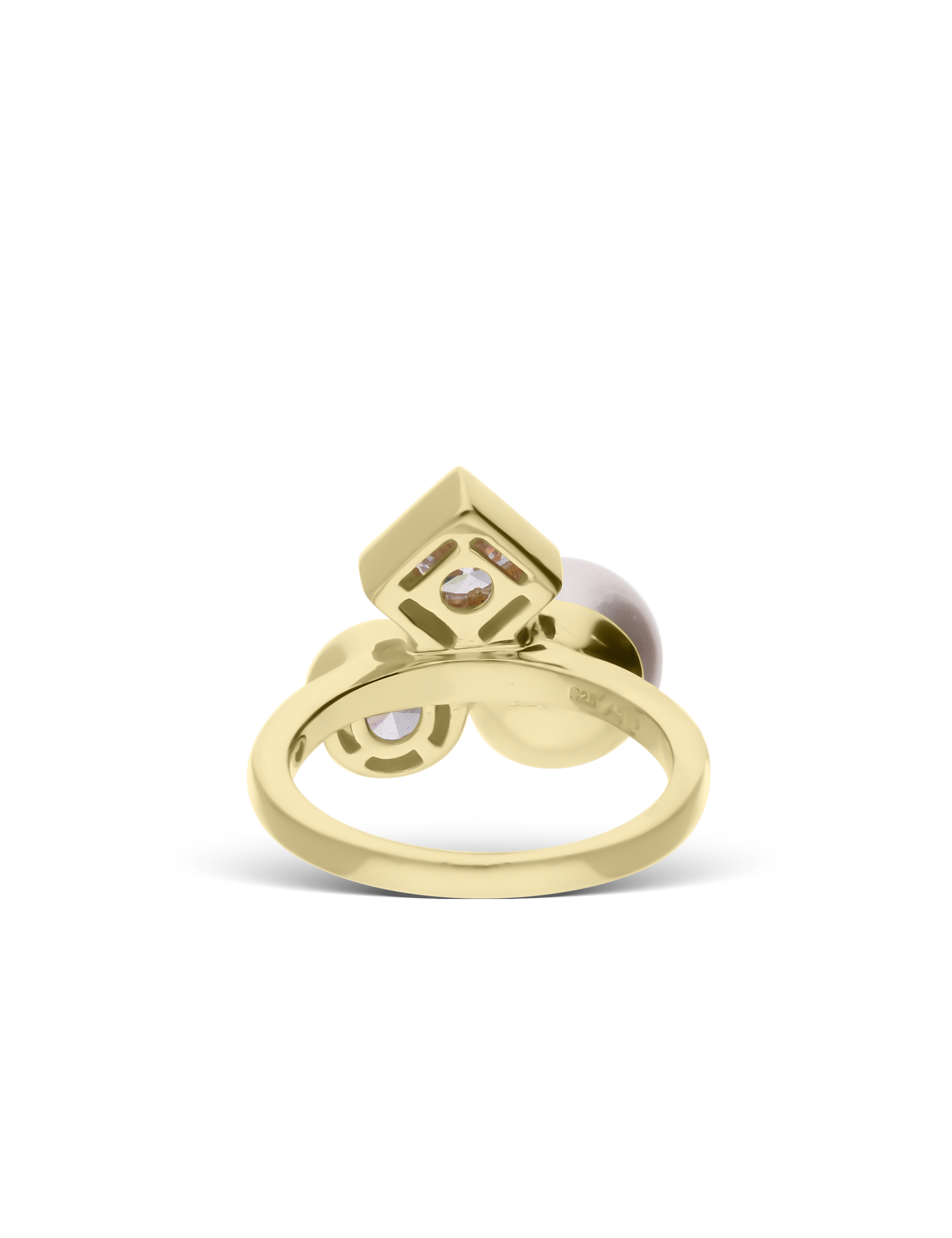 Ring, 925/- Silber goldplattiert mit Perle 10mm