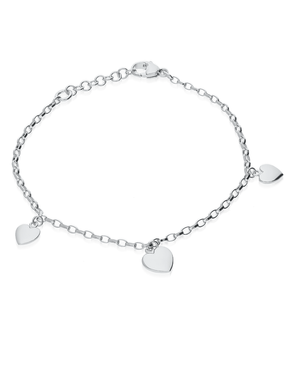 Silberarmband rhodiniert mit Karabiner