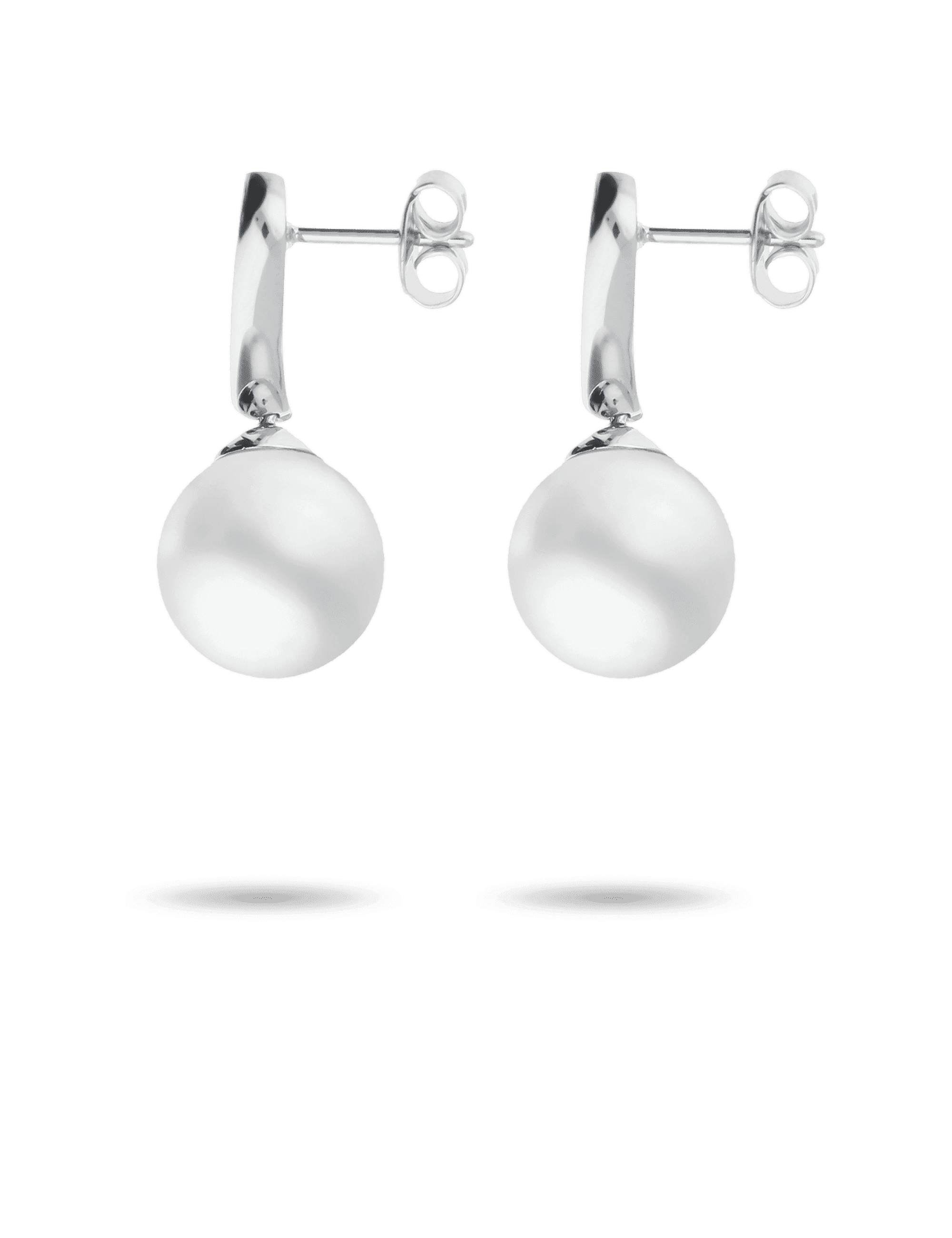 Ohrstecker, Silber rhodiniert mit Perle 12 mm