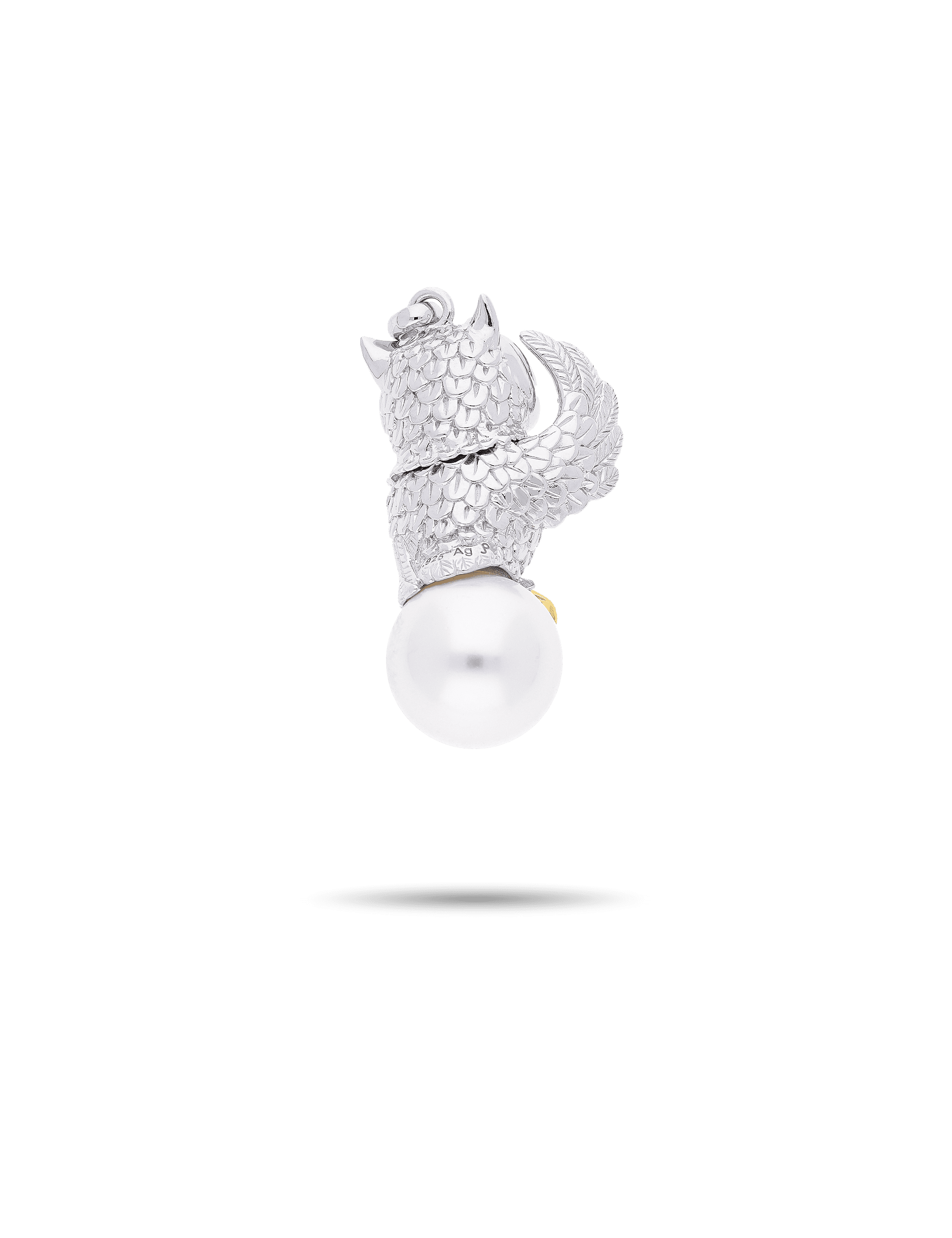 Anhaenger Eule 925 Silber mit Perle