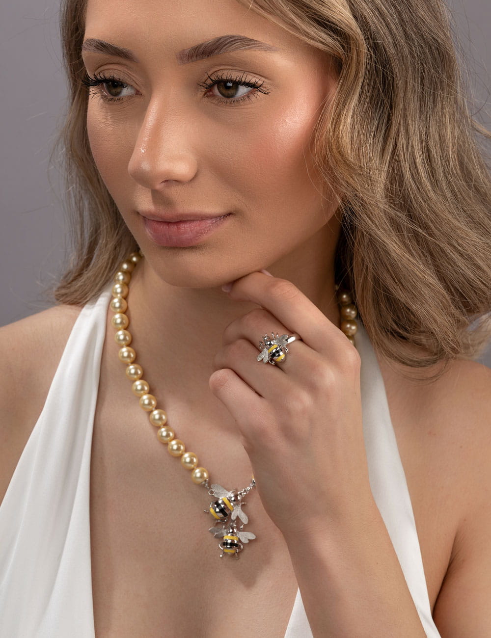 Ring "Biene" 925/- Silber rhodiniert