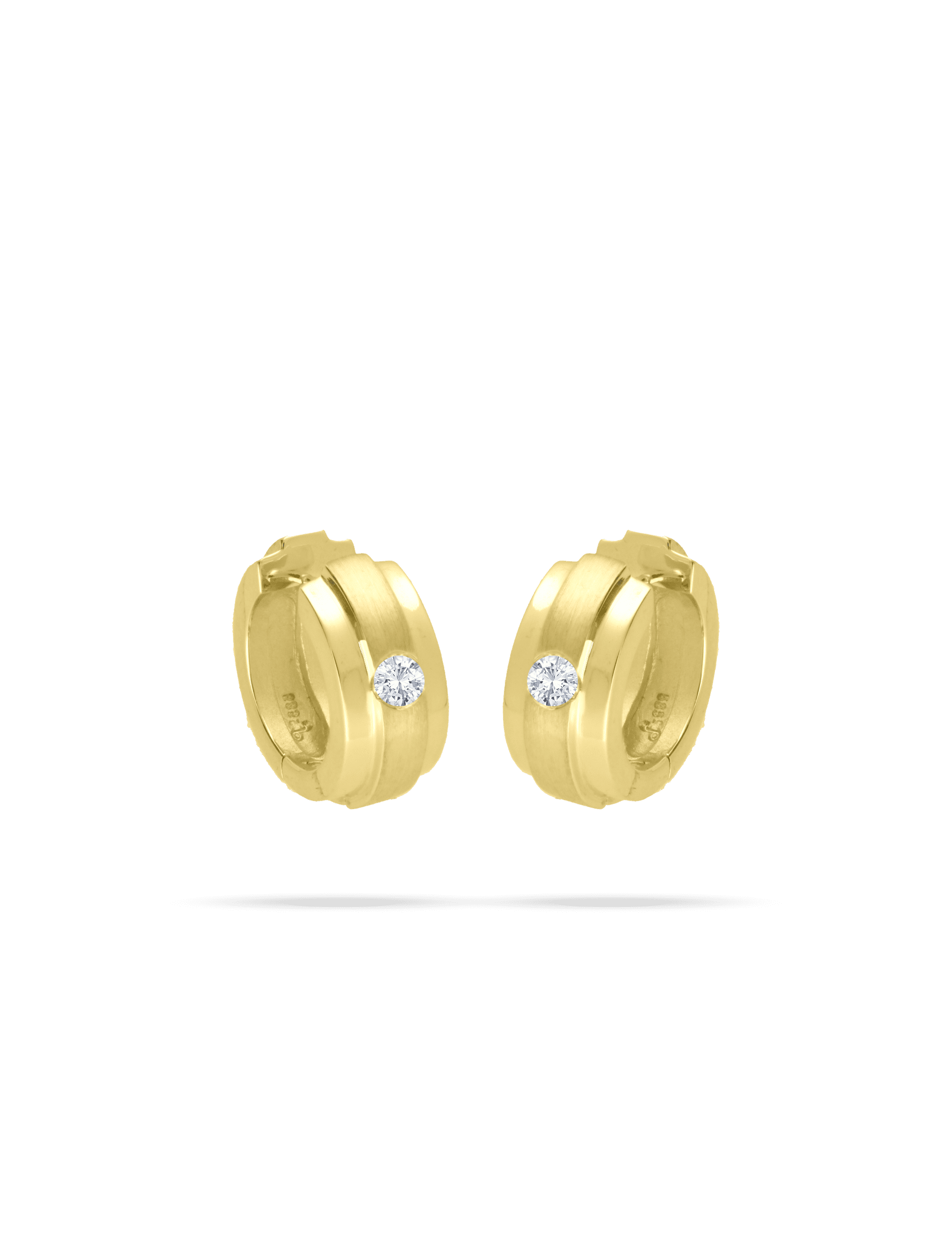 Premium Creolen, 585/- Gelbgold mit Diamanten 0,20 Karat