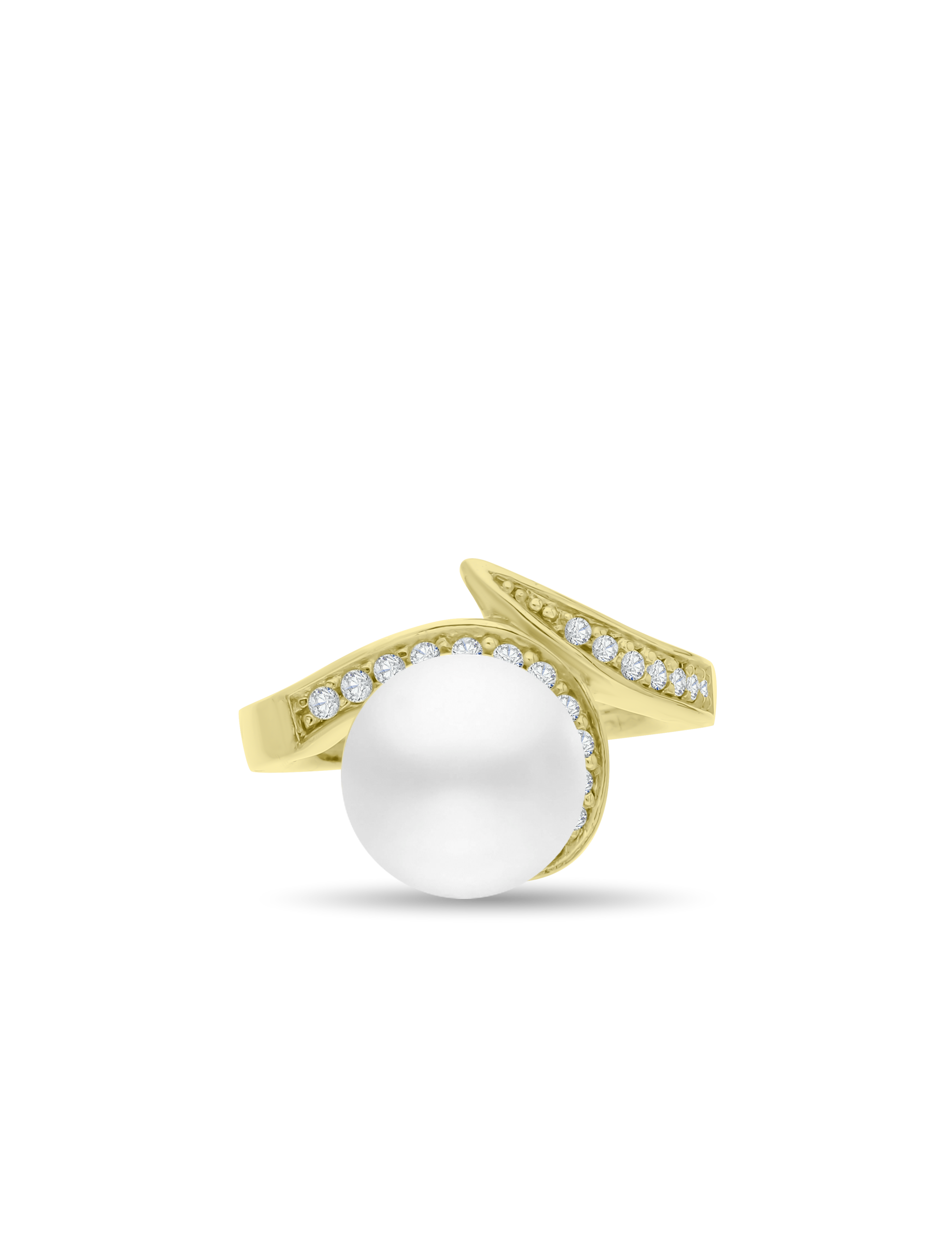 Ring, 925/- Silber goldplattiert mit Perle 12mm