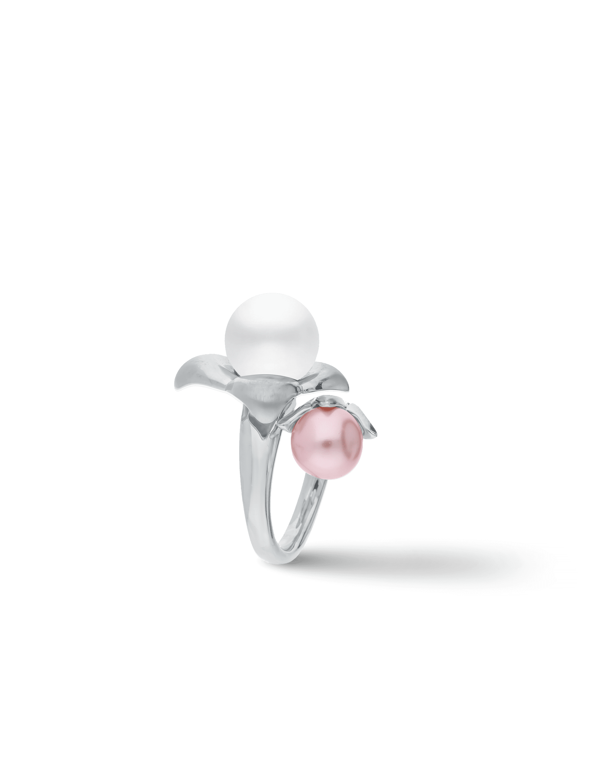 Ring, 925/- Silber rhodiniert mit Perlen