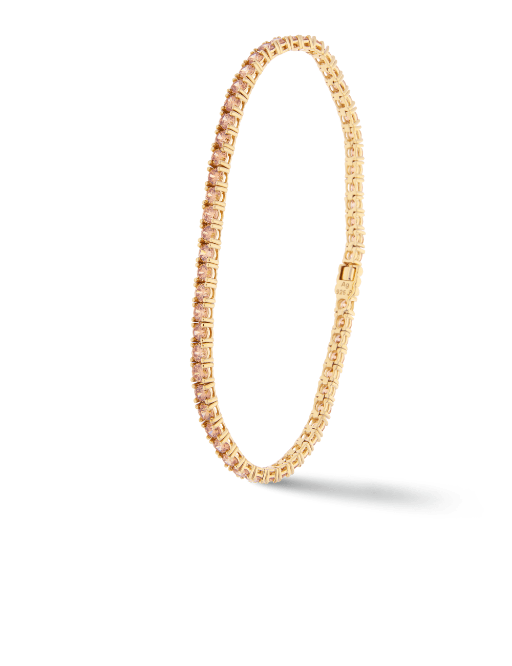 Tennisarmband 925/- Silber goldplattiert