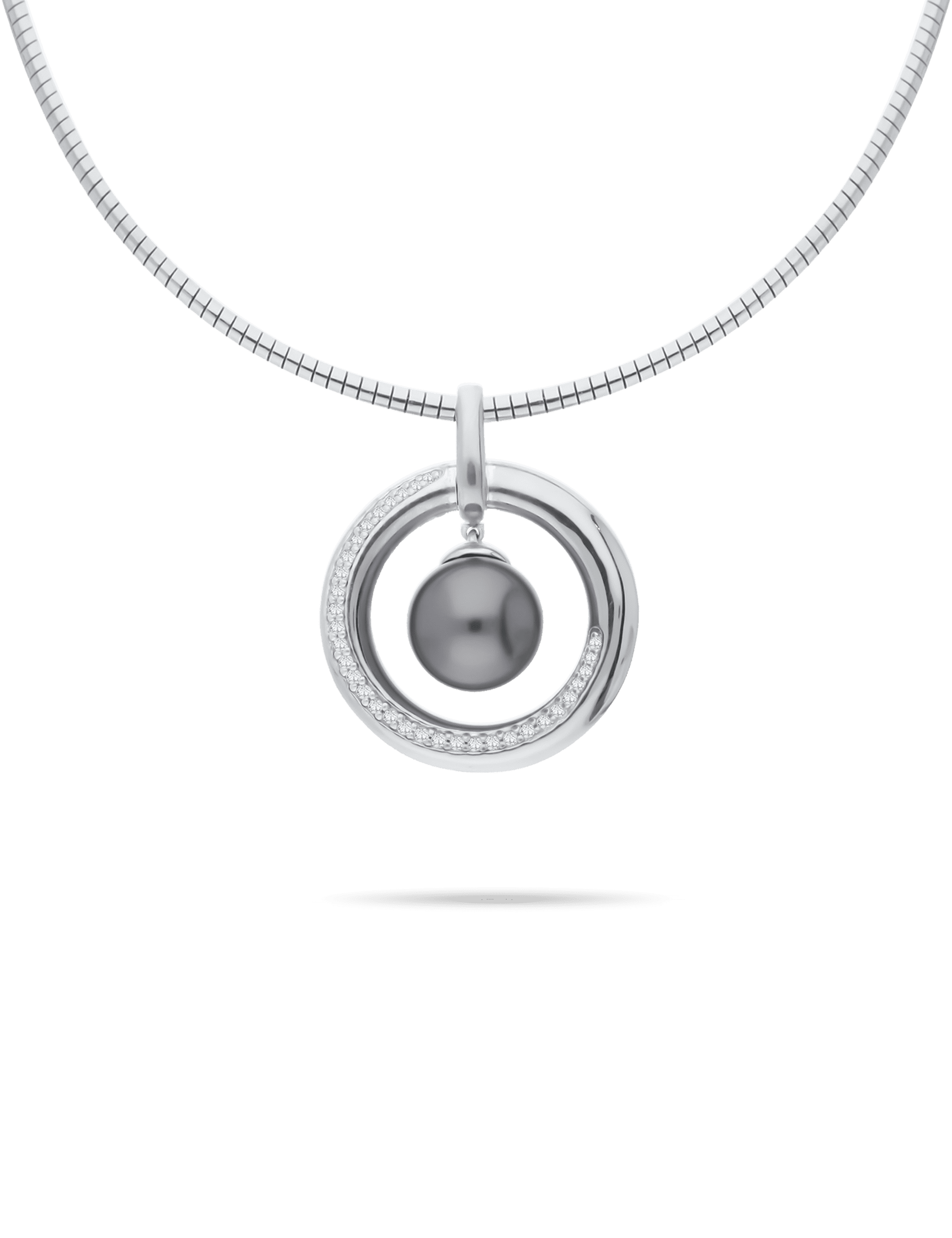 Anhänger, 925/- Silber rhodiniert mit Perle