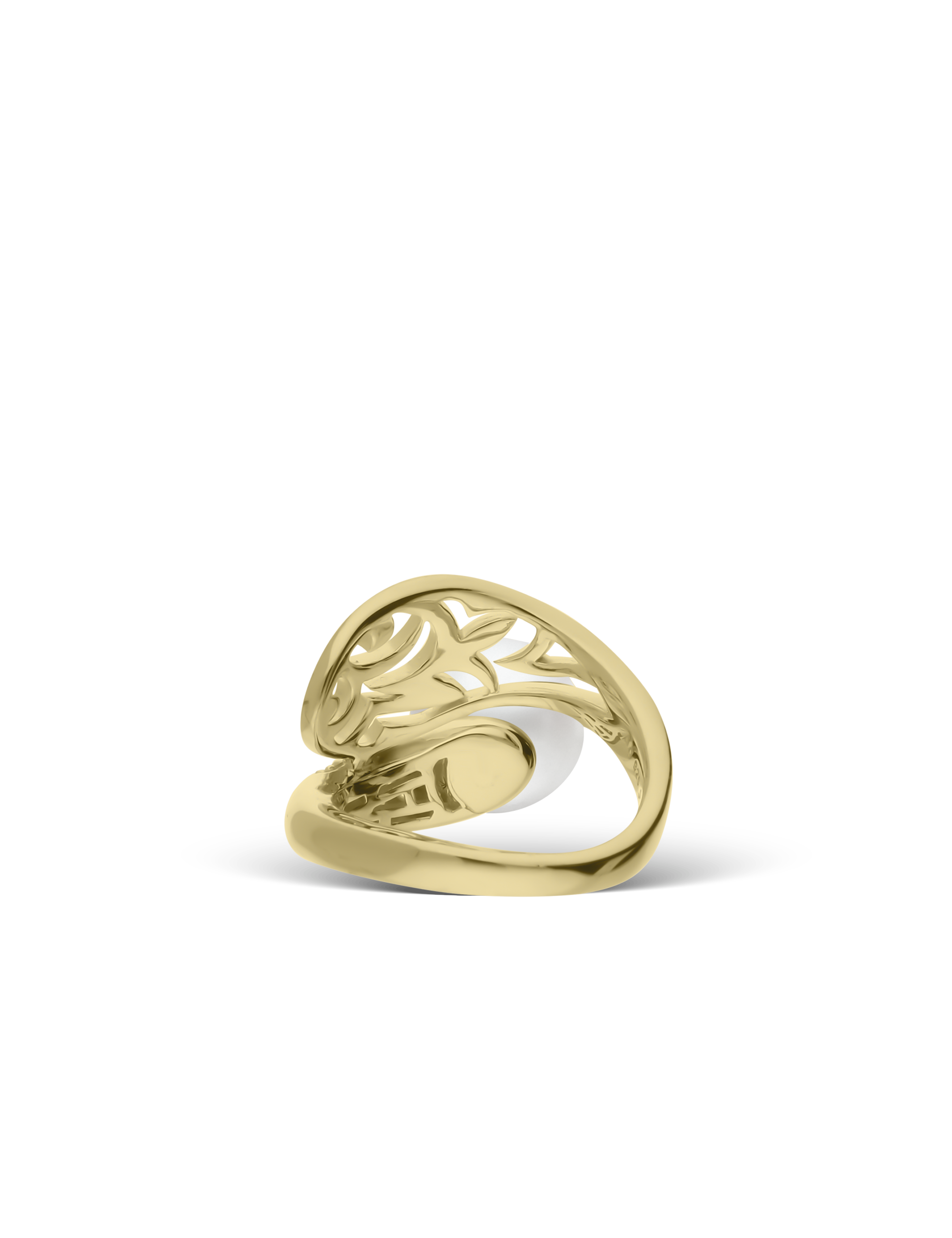 Ring, 925/- Silber goldplattiert mit Perle 10mm