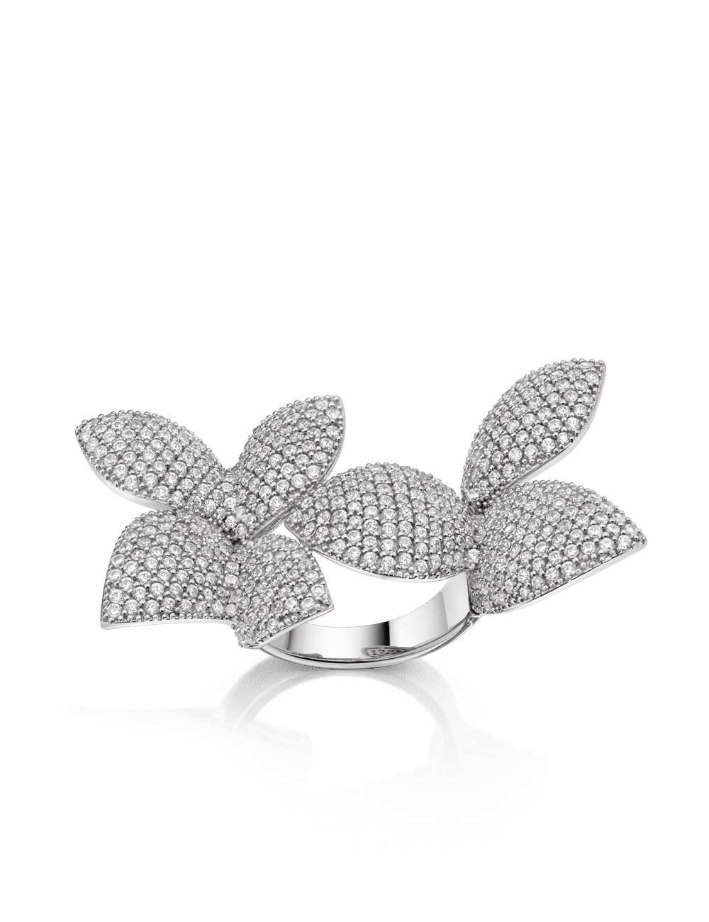 Ring "Blüten" 925/- Silber rhodiniert