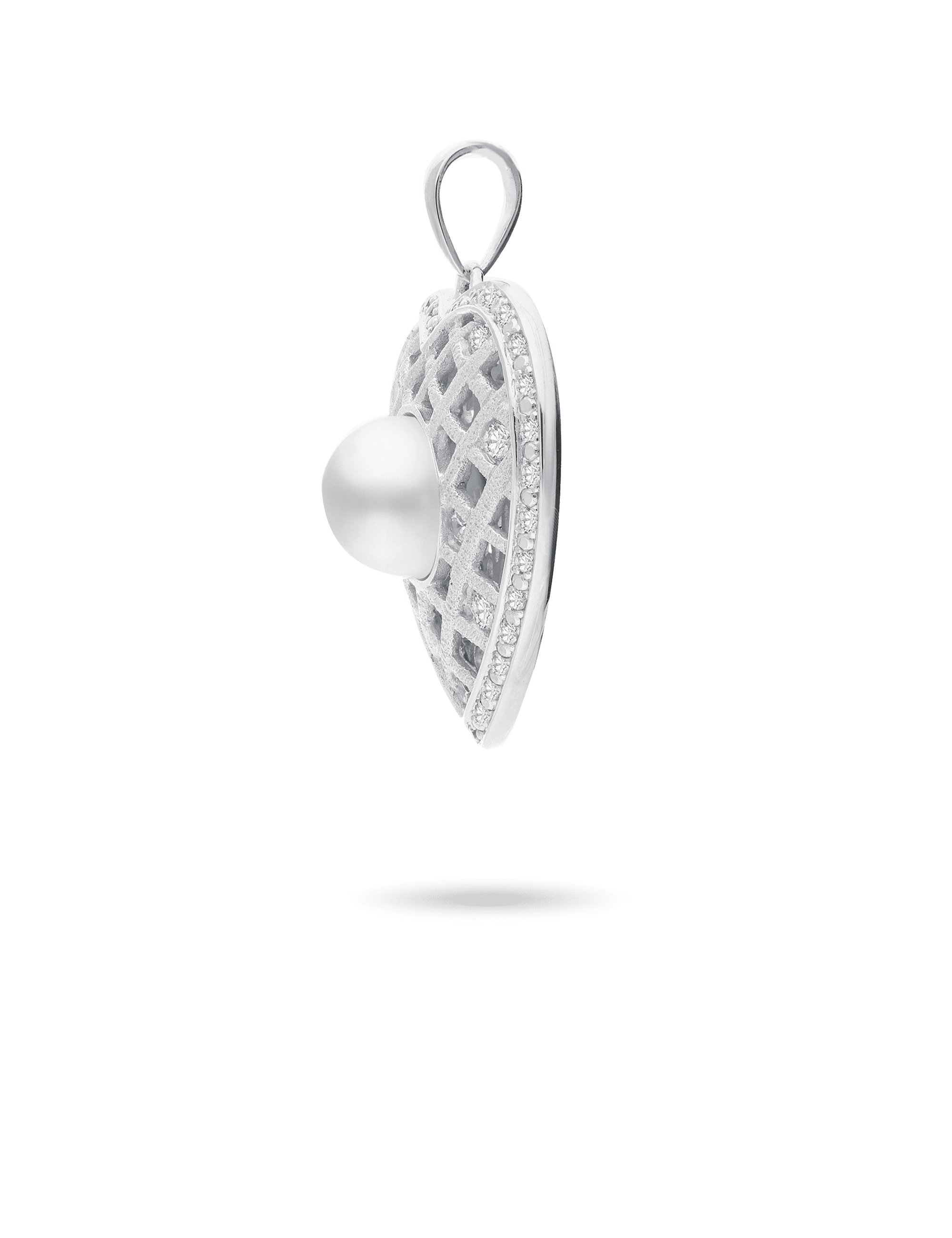 Anhänger Herz, 925/- Silber rhodiniert mit Perle
