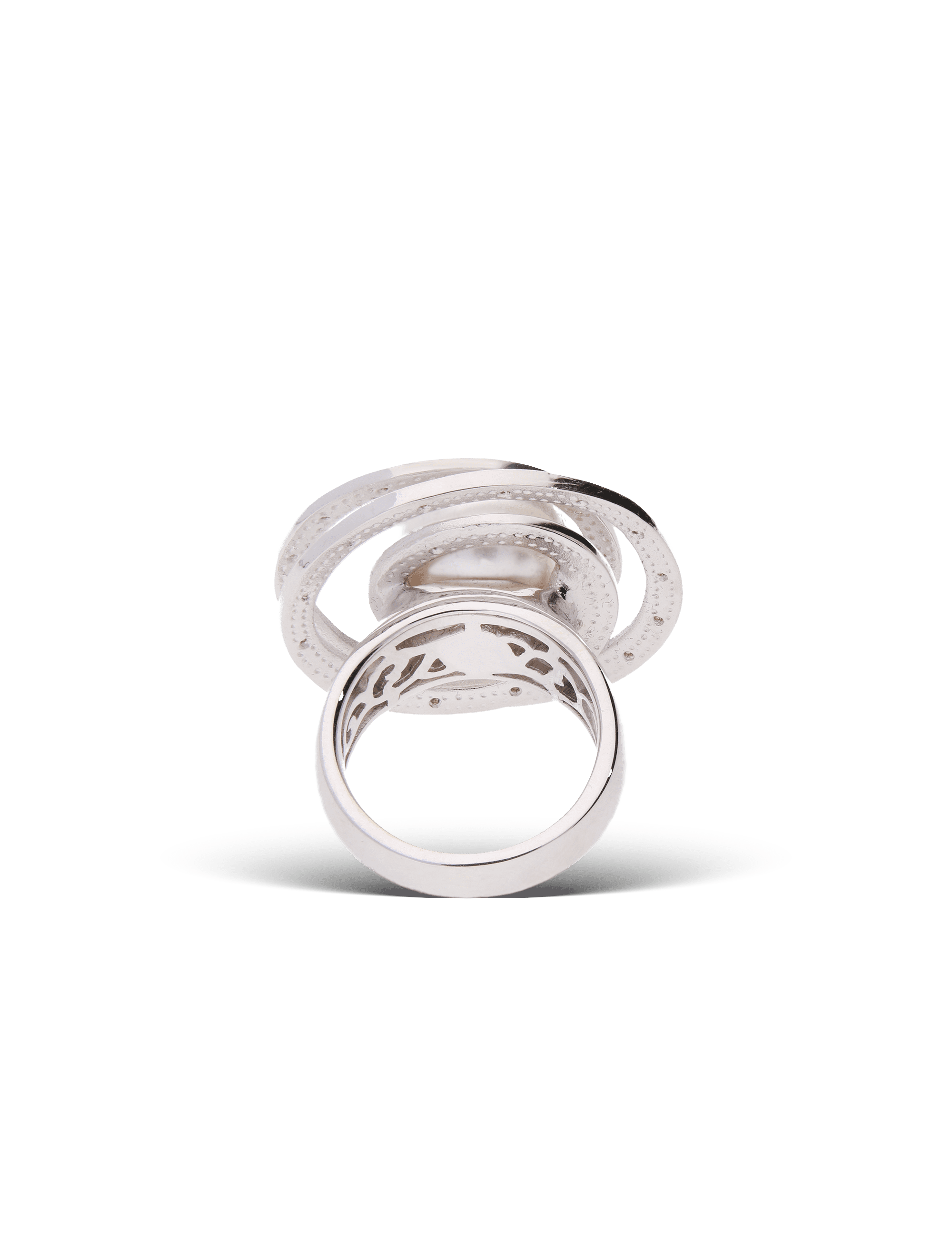 Ring, 925/- Silber rhodiniert mit Perle