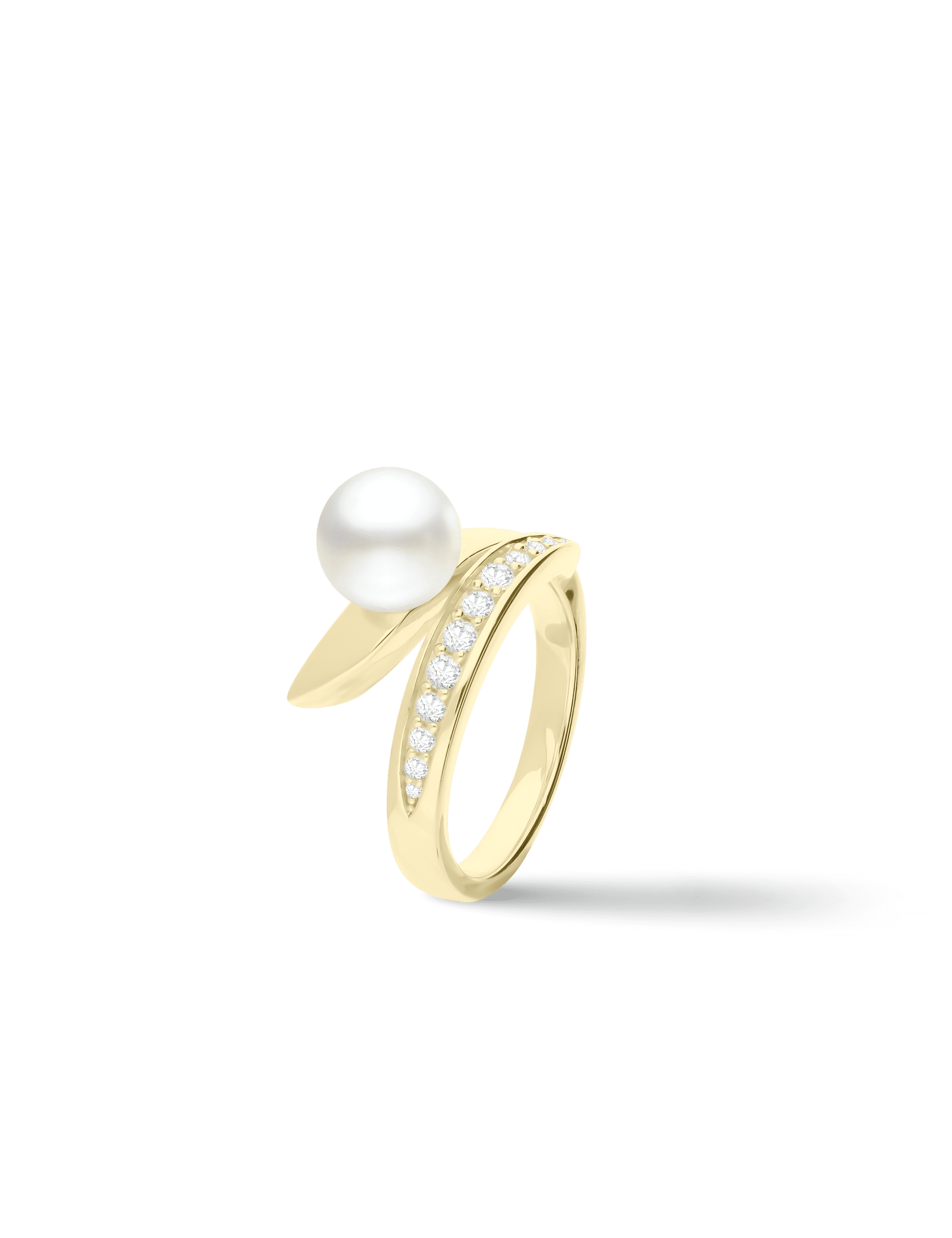 Ring, 925/- Silber goldplattiert mit Perle 8mm