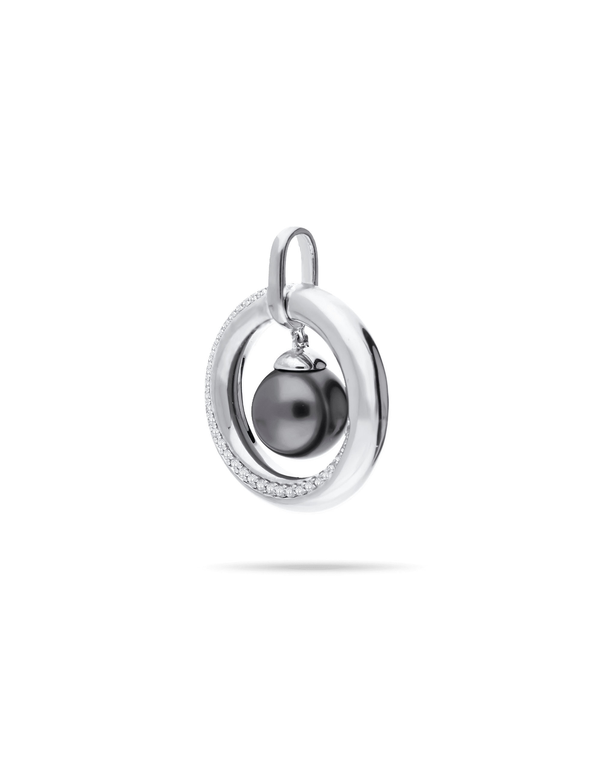 Anhänger, 925/- Silber rhodiniert mit Perle