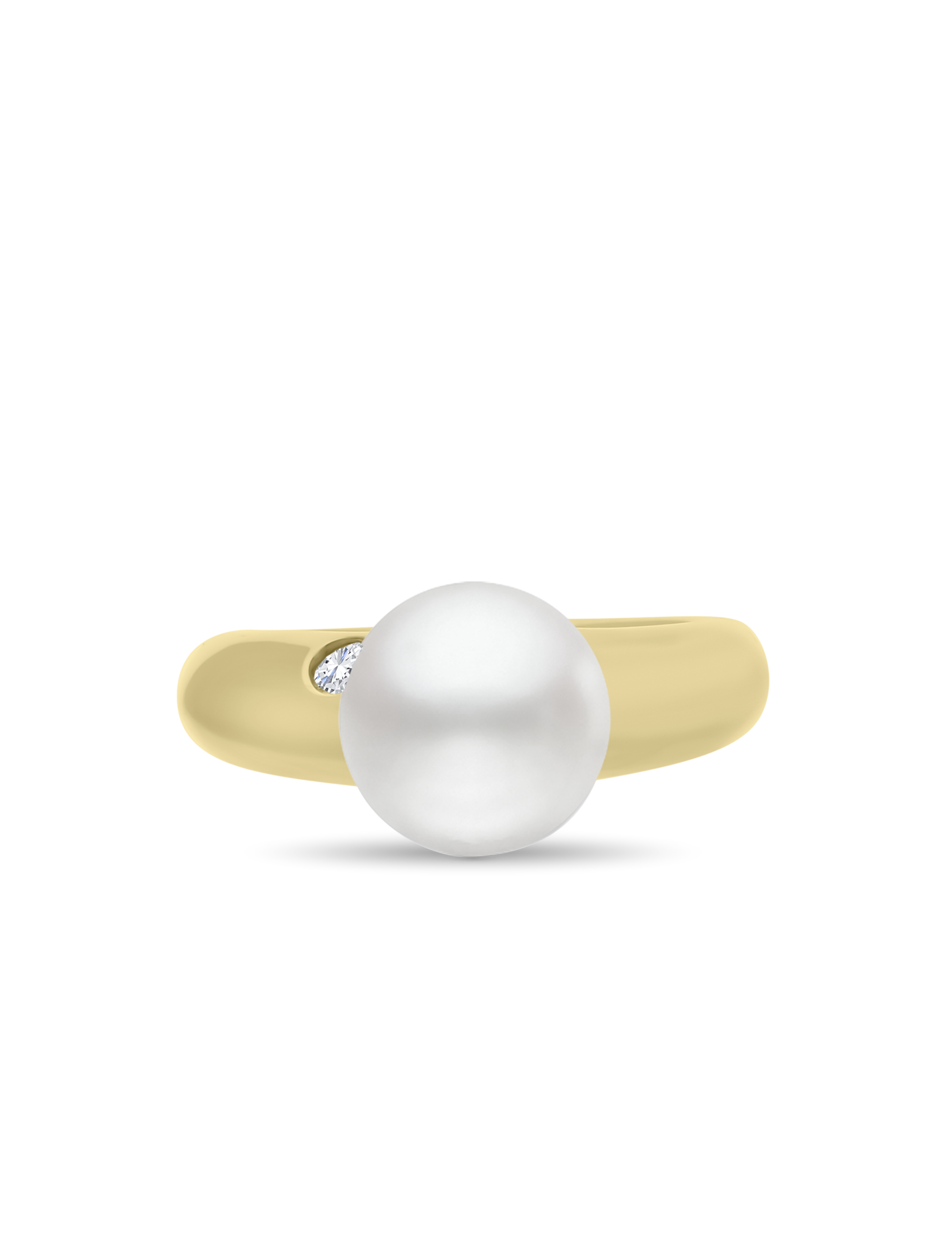 Ring, 925/- Silber goldplattiert mit Perle