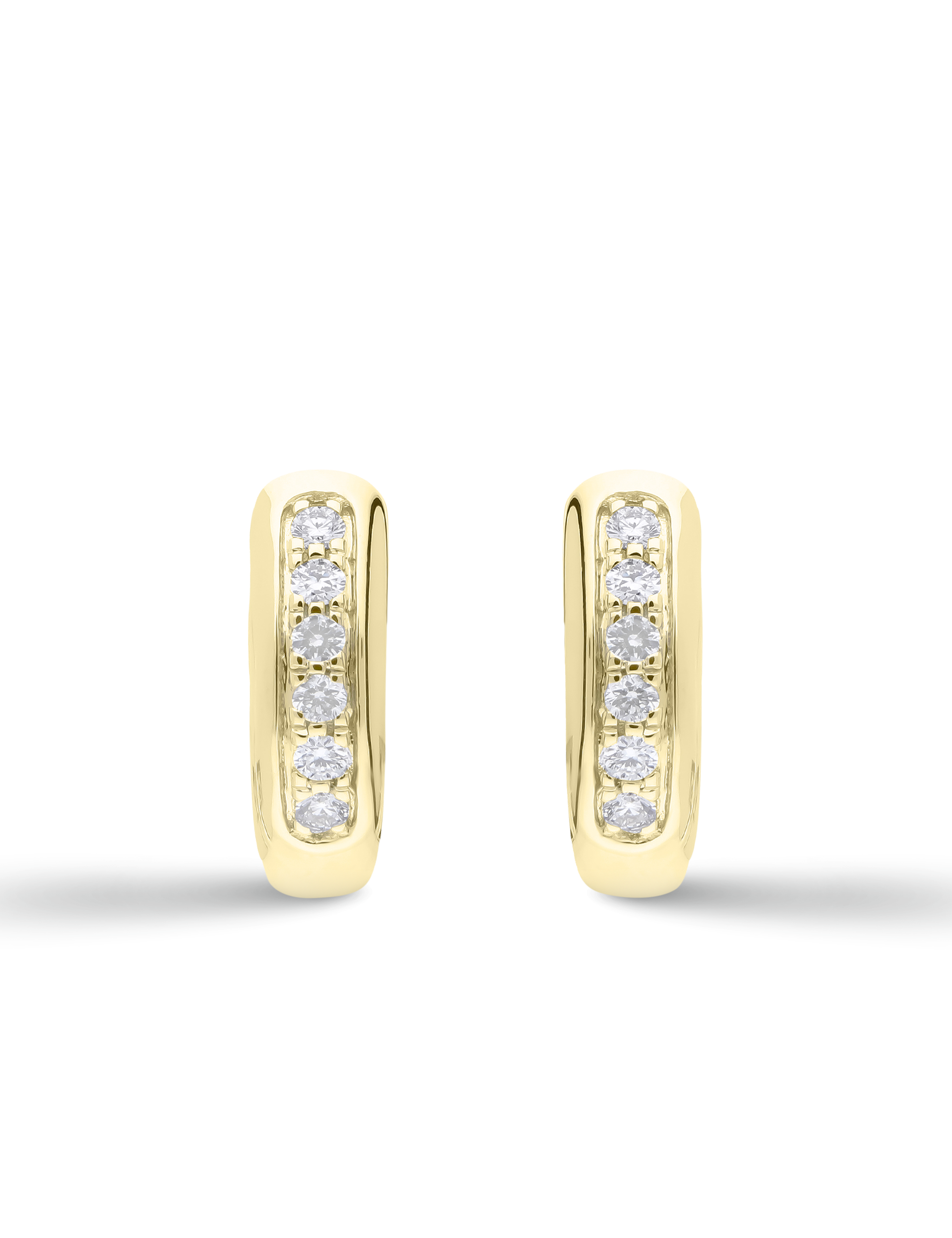 Premium Creolen, 585/- Gold mit Diamanten 0,36 Karat