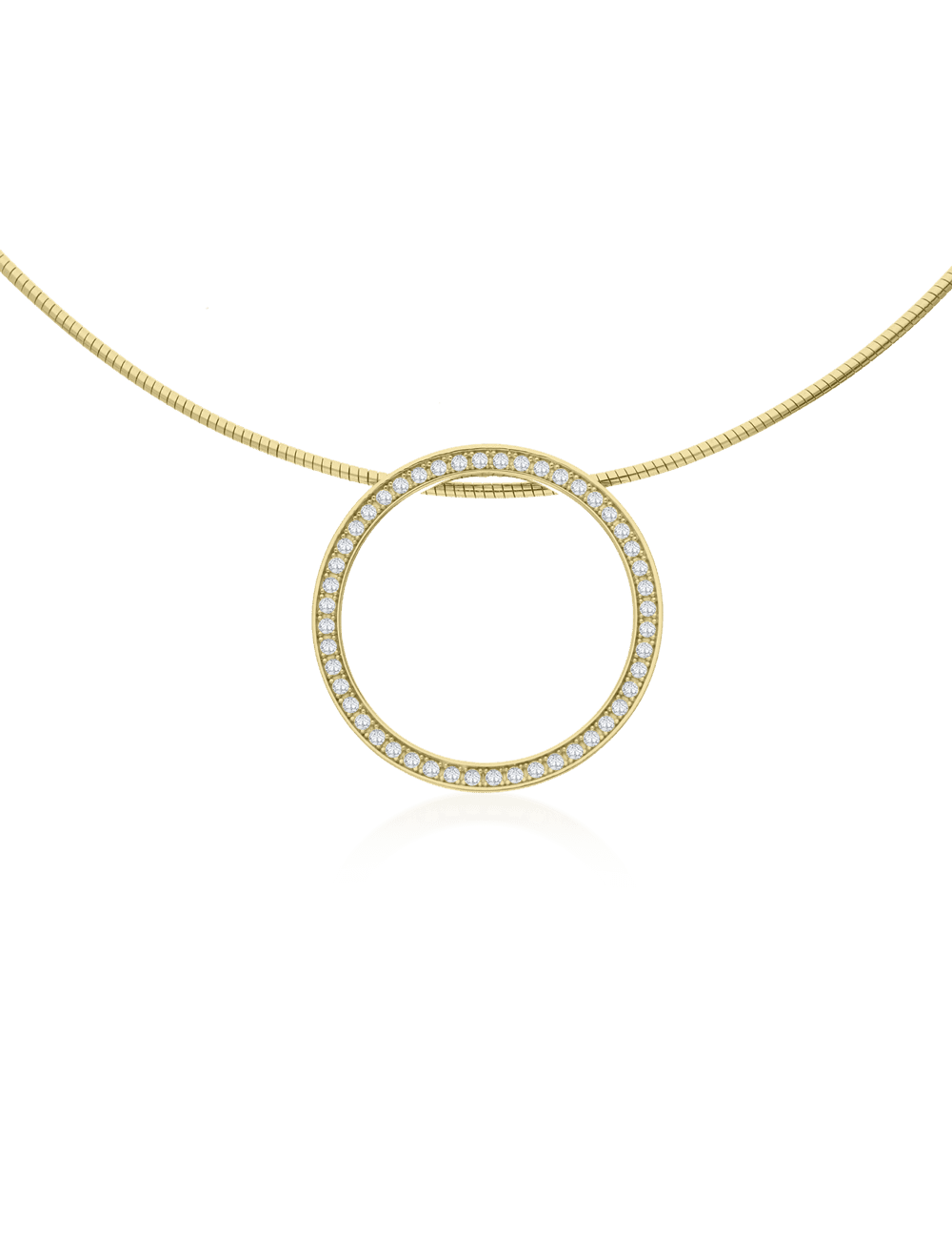 Omegareif mit Anhänger 925/- Silber goldplattiert 45cm