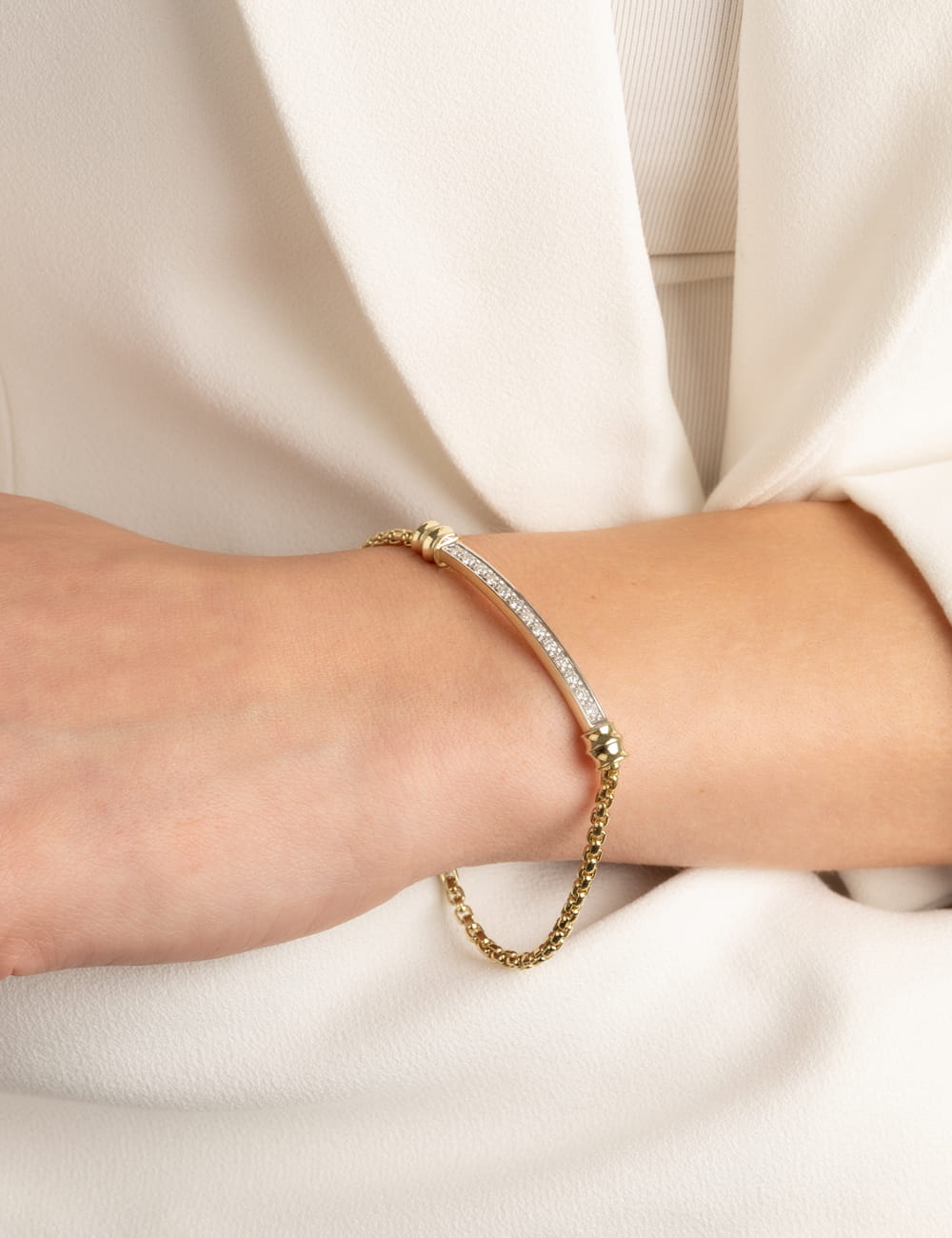 Silberarmband 925/- goldplattiert mit Zirkonia 18+3cm