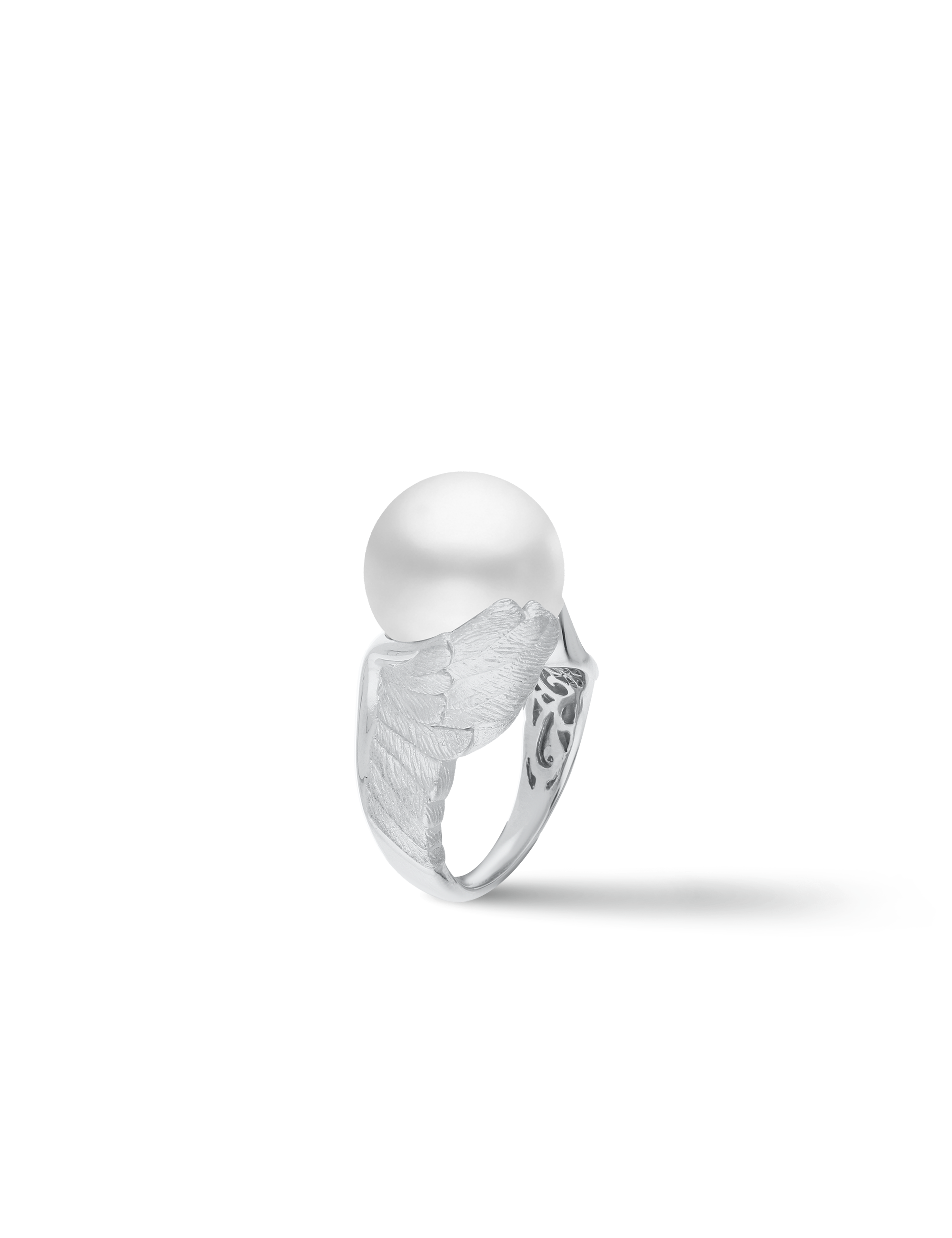 Ring, 925/- Silber rhodiniert mit Perle