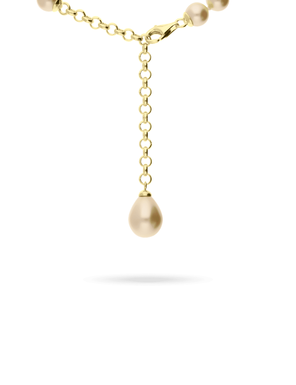 Perlenkette 8mm gelb mit Verlängerungskette