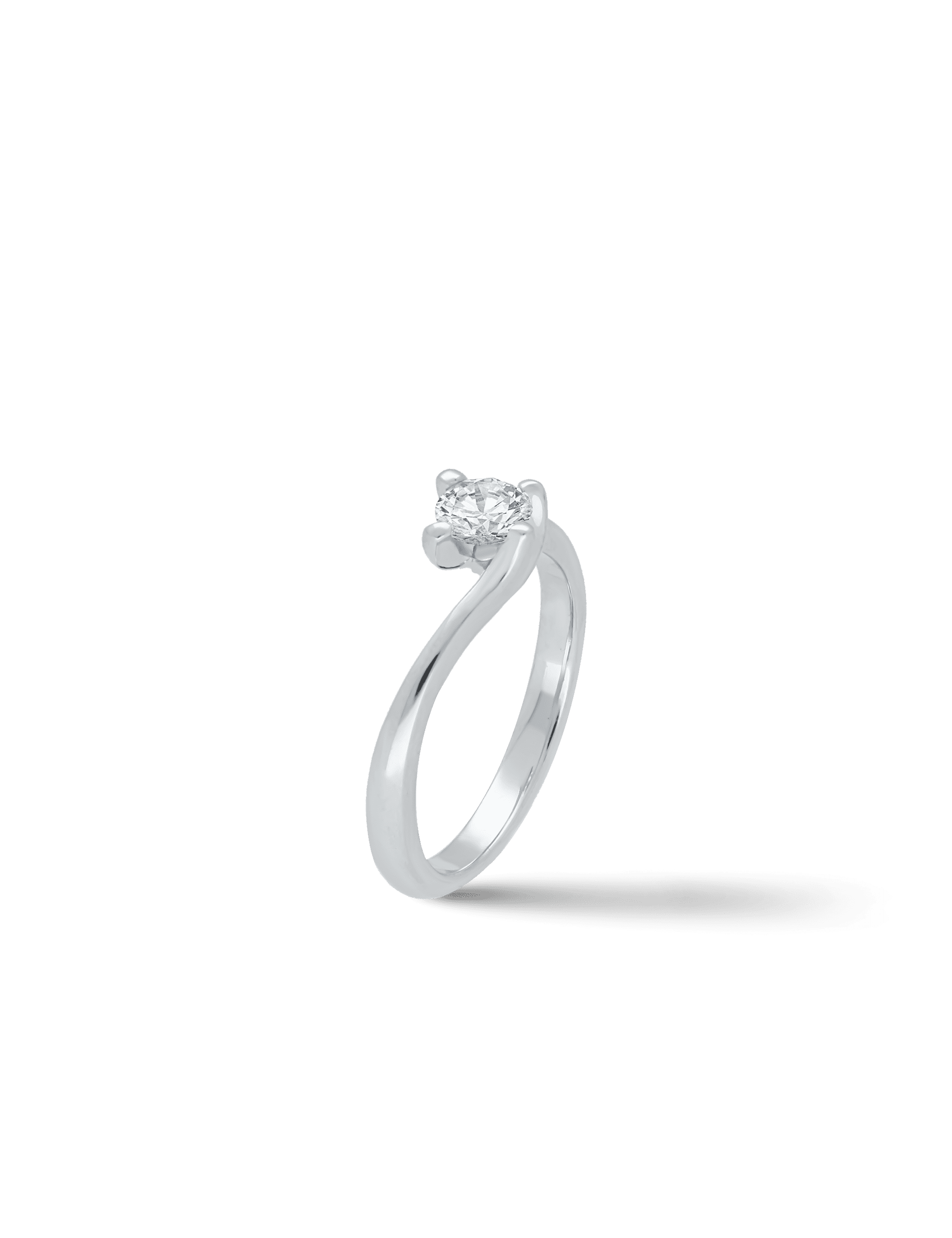 Premium Ring, 585/- Weißgold mit Diamant 0,50 Karat