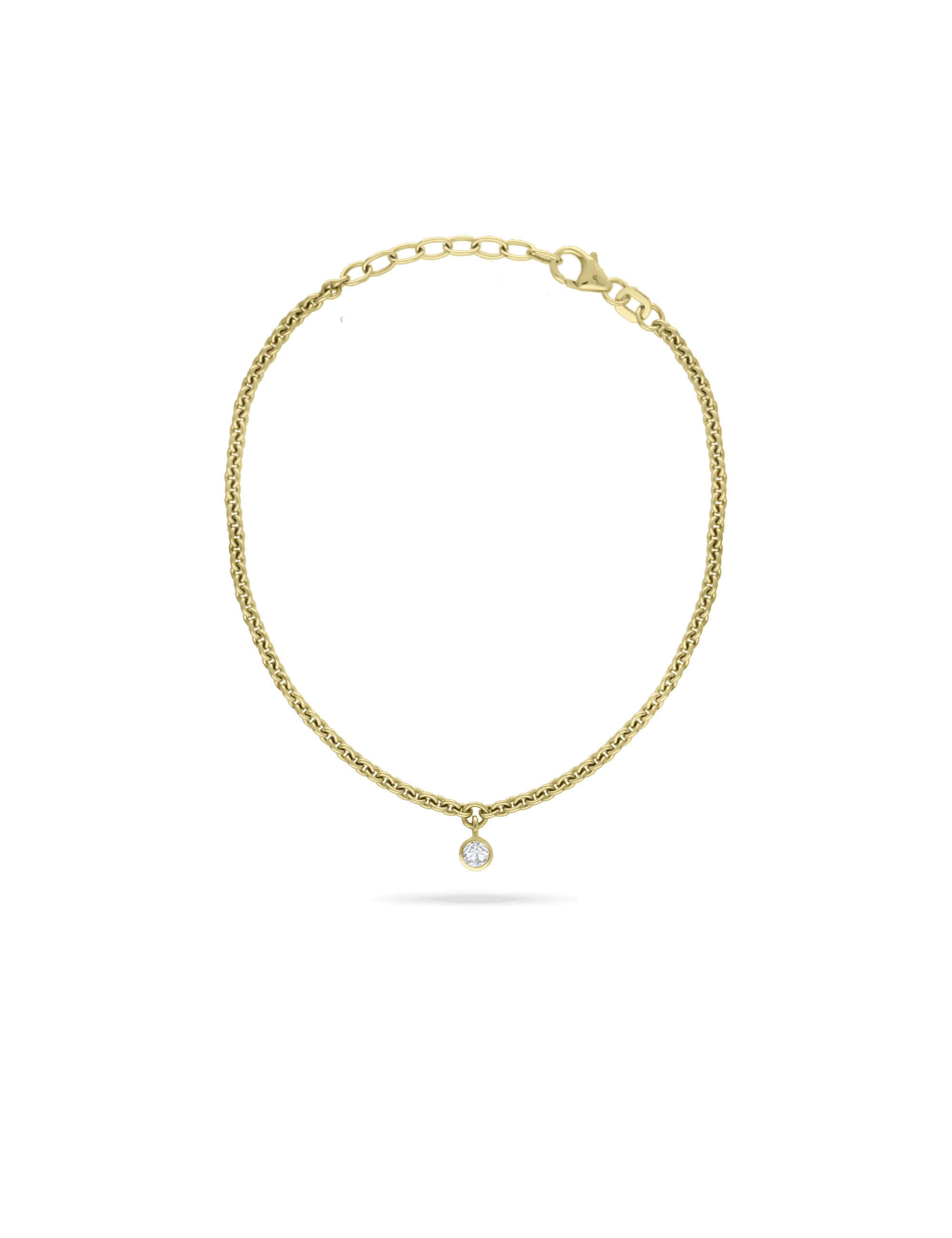 Armband Ankerkette 585/- Gelbgold mit Diamant 0,10 Karat
