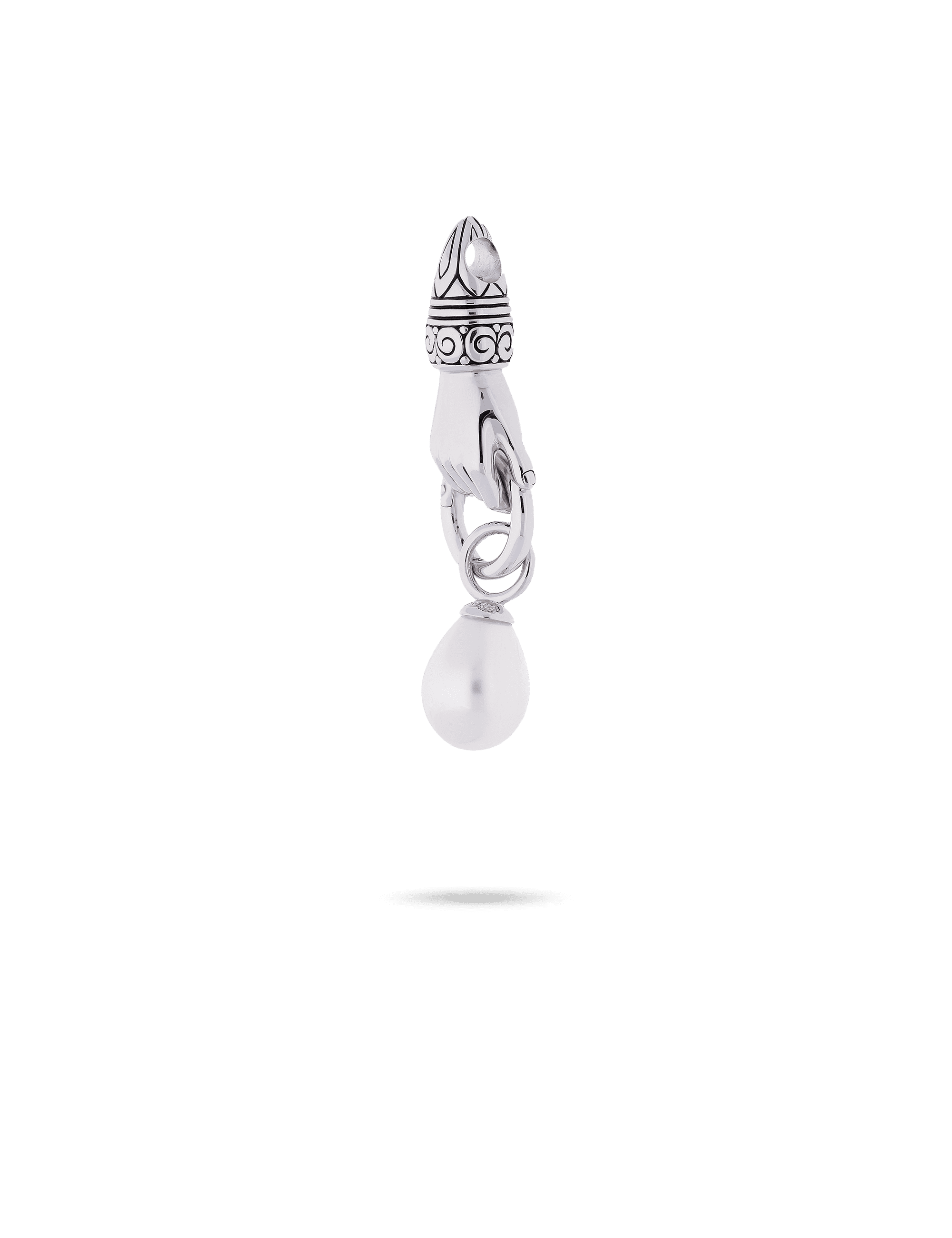 Anhänger 925/- Silber rhodiniert mit Perleinhänger