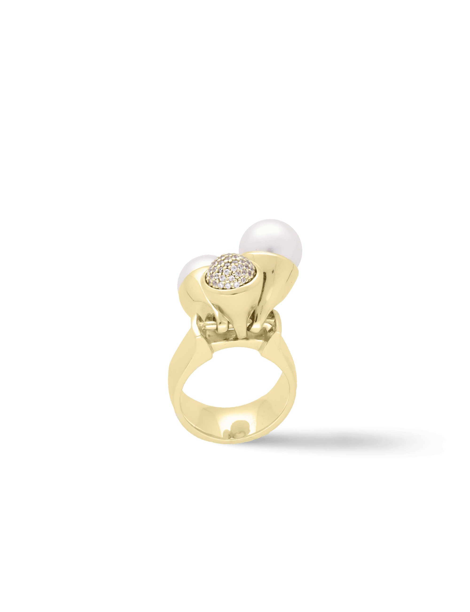 Ring 925/- Silber mit beweglichen Perlen