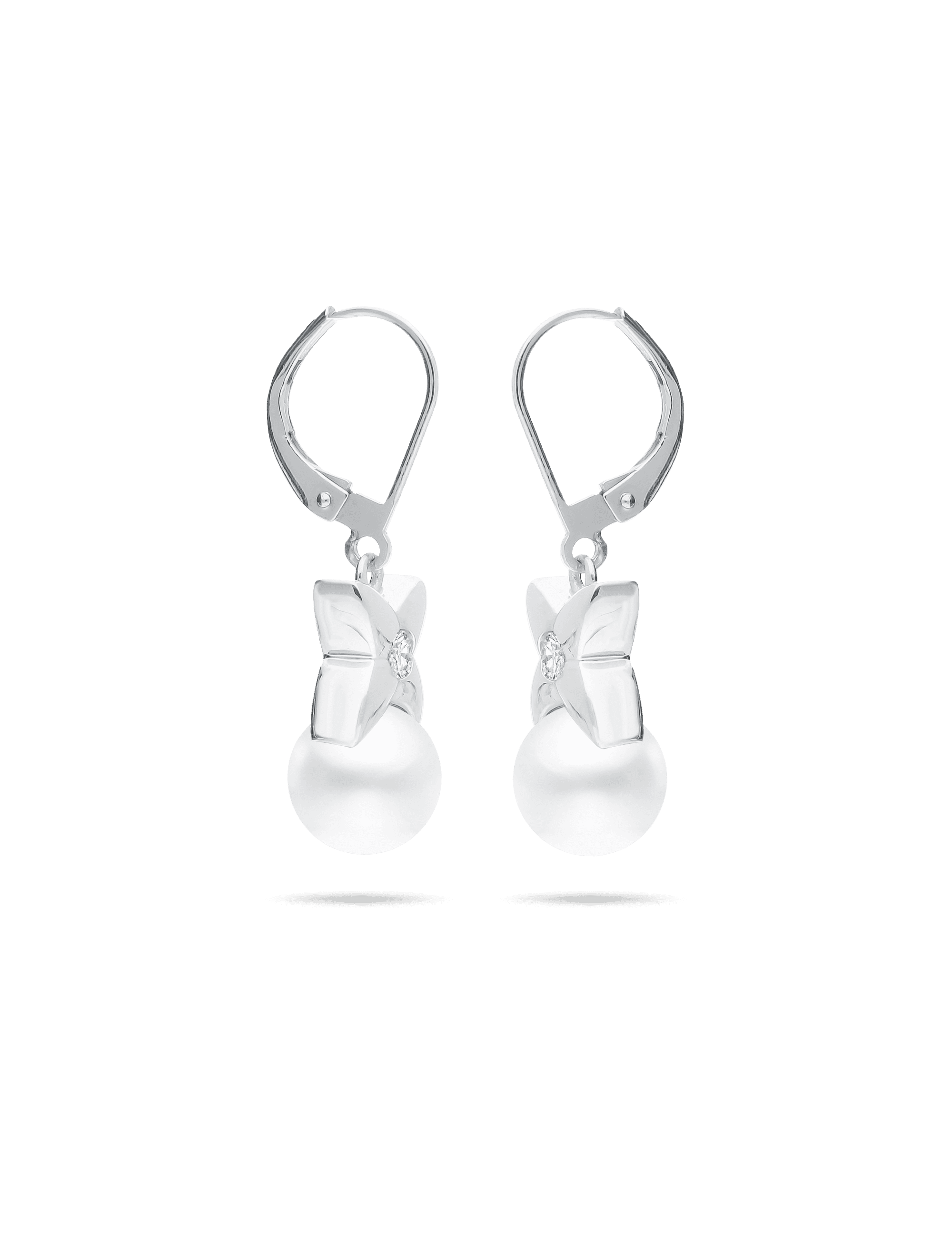 Ohrhänger 925/- Silber rhodiniert mit Perle 8mm