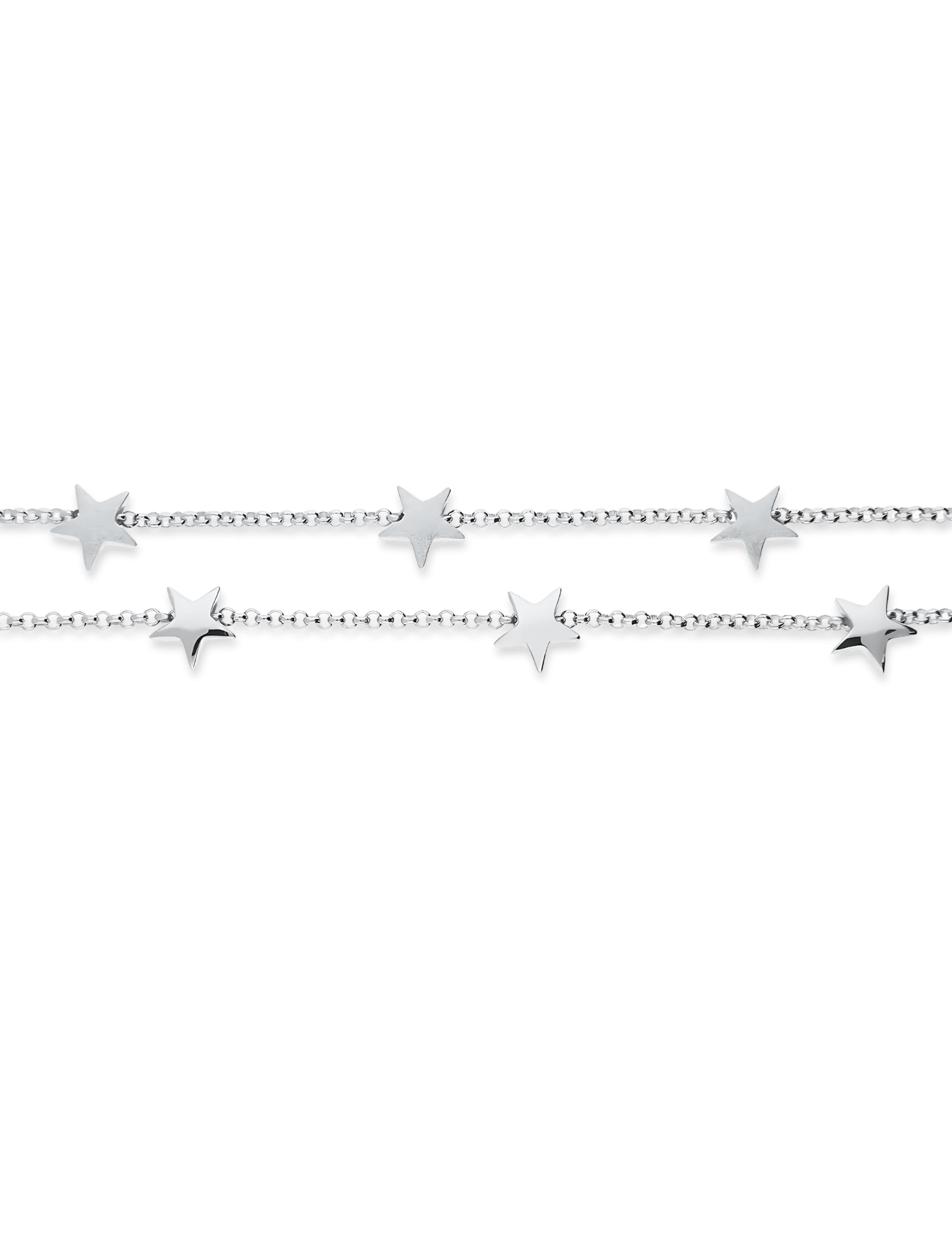 Armband 925/- Silber rhodiniert mit Sternen