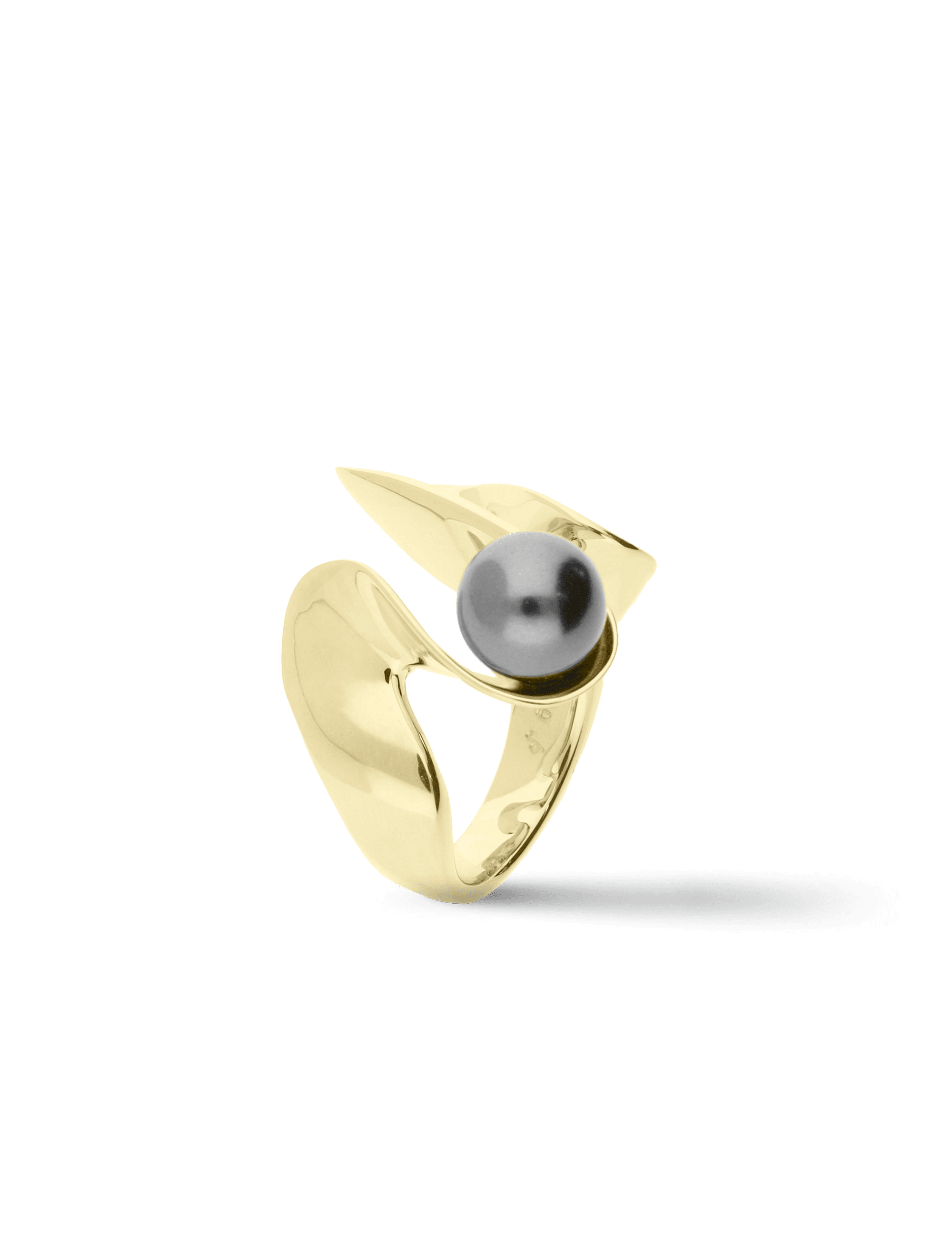 Ring, 925/- Silber goldplattiert mit Perlen