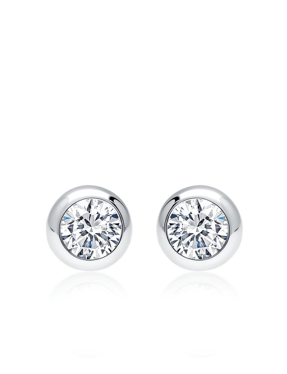 Ohrstecker 925/- Silber rhodiniert, Zirkonia weiß
