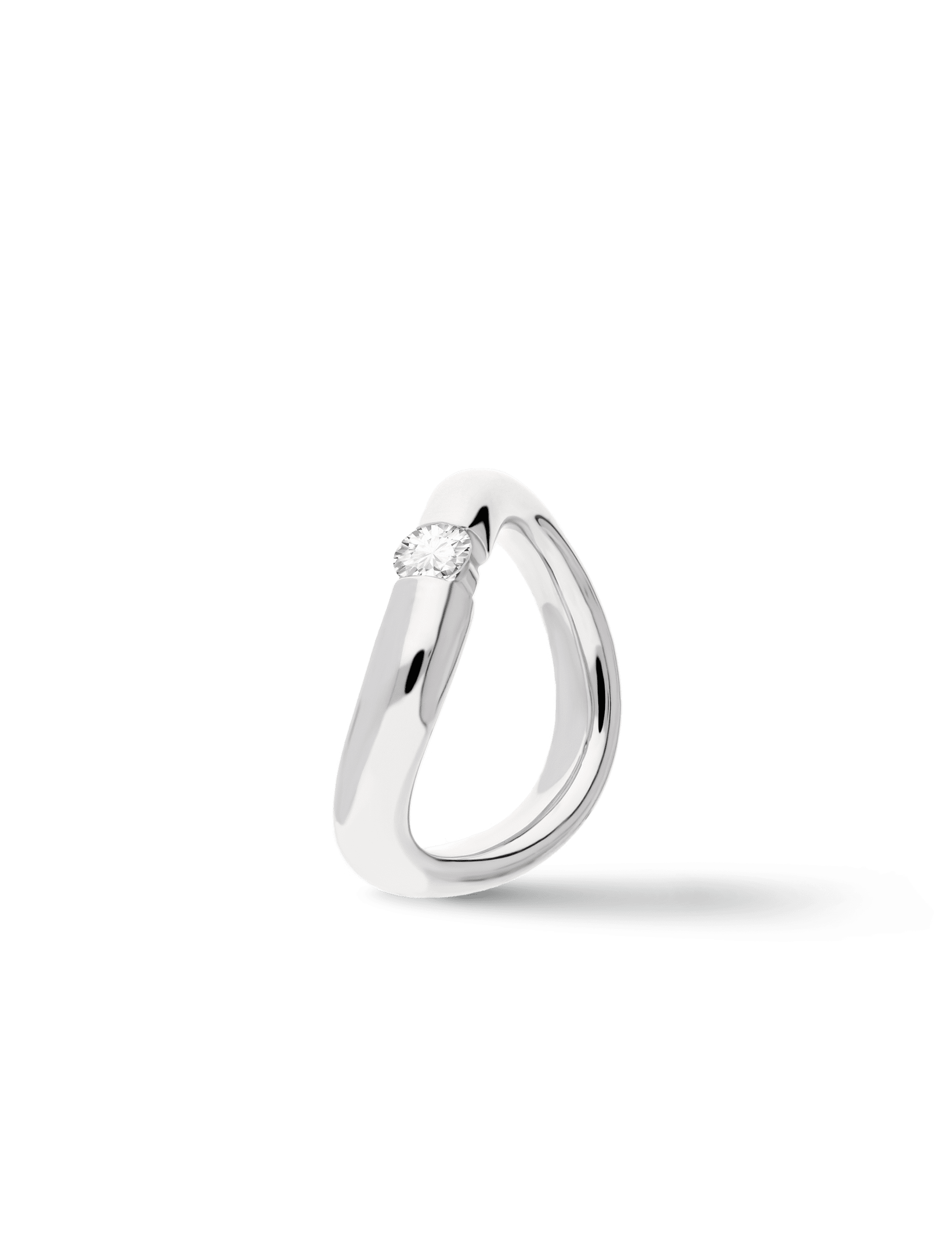 Premium Ring, 585/- Weissgold mit Diamant 0,30 Karat