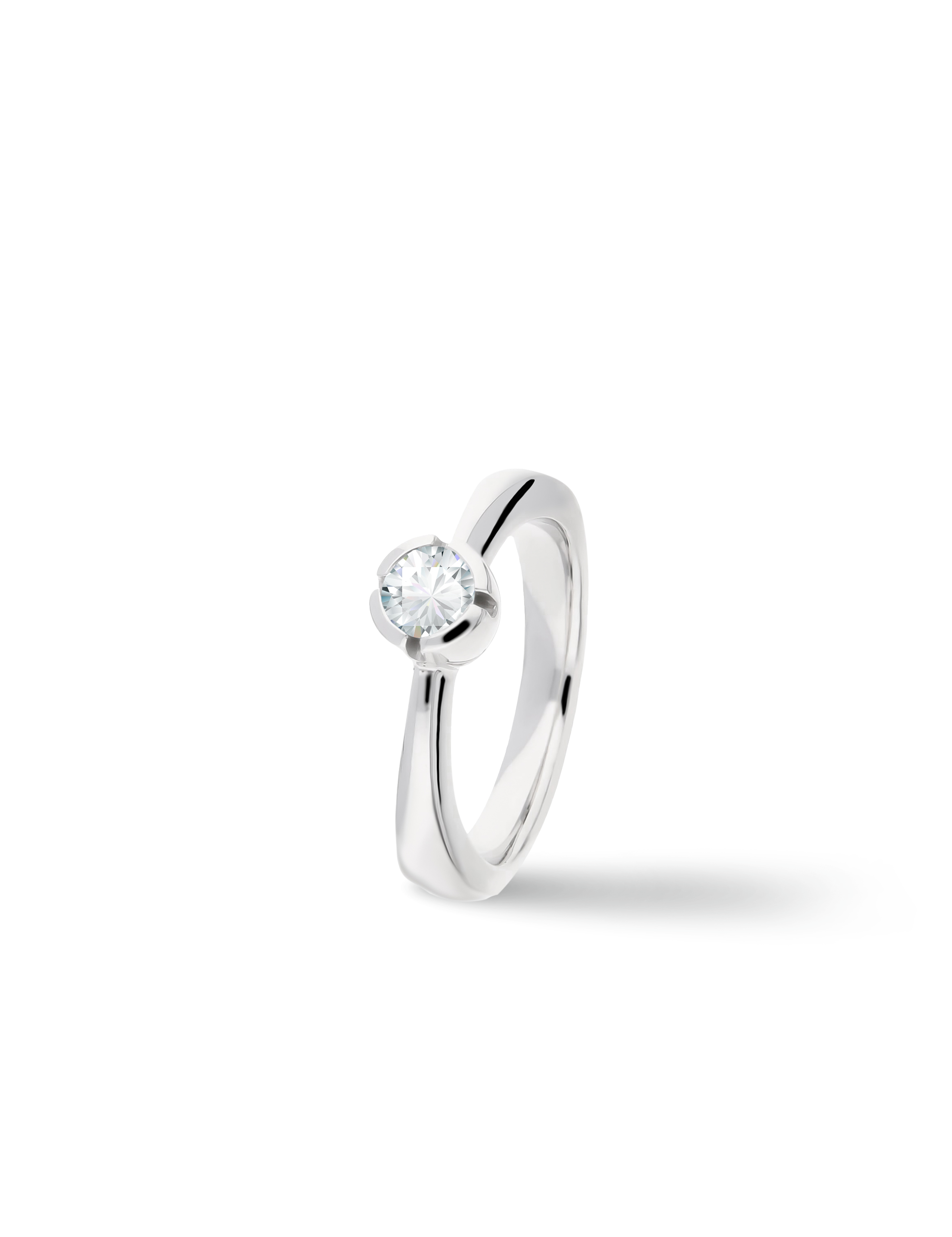 Premium Ring, Weißgold mit Diamant 0,40 Karat