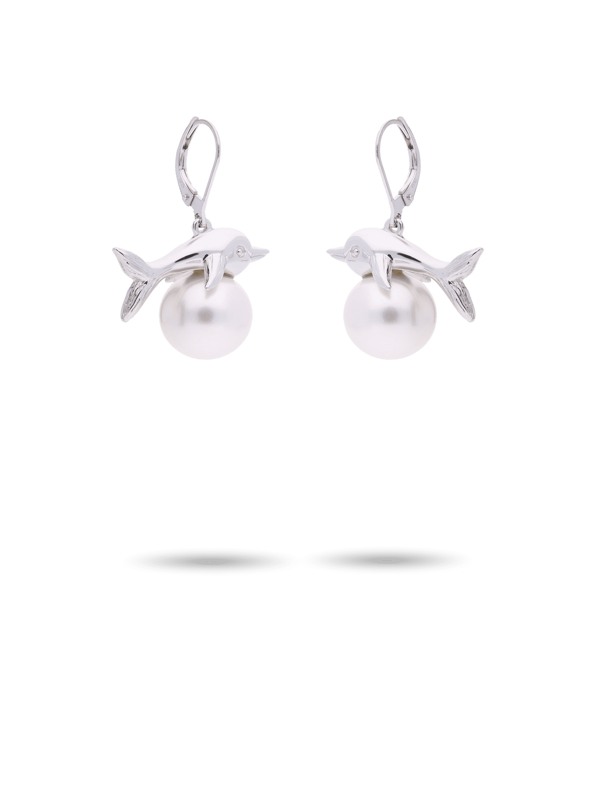 Ohrbrisur Delphin, 925/- Silber mit Perle